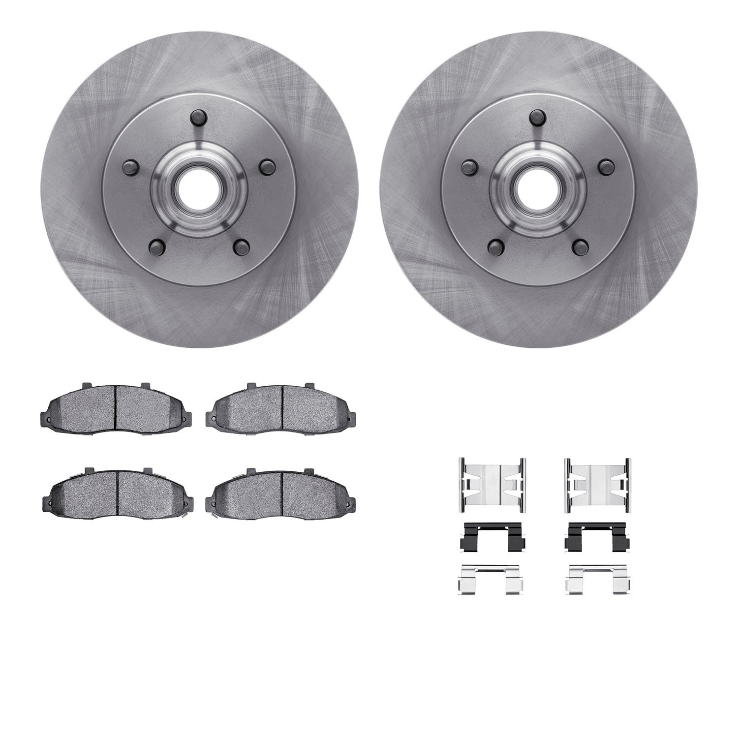 6412-54098 Brake Rotors with Ultimate-Duty Brake Pads Kit & Hardware, 1997-1999 Ford/Lincoln/Mercury/Mazda, Position: Front