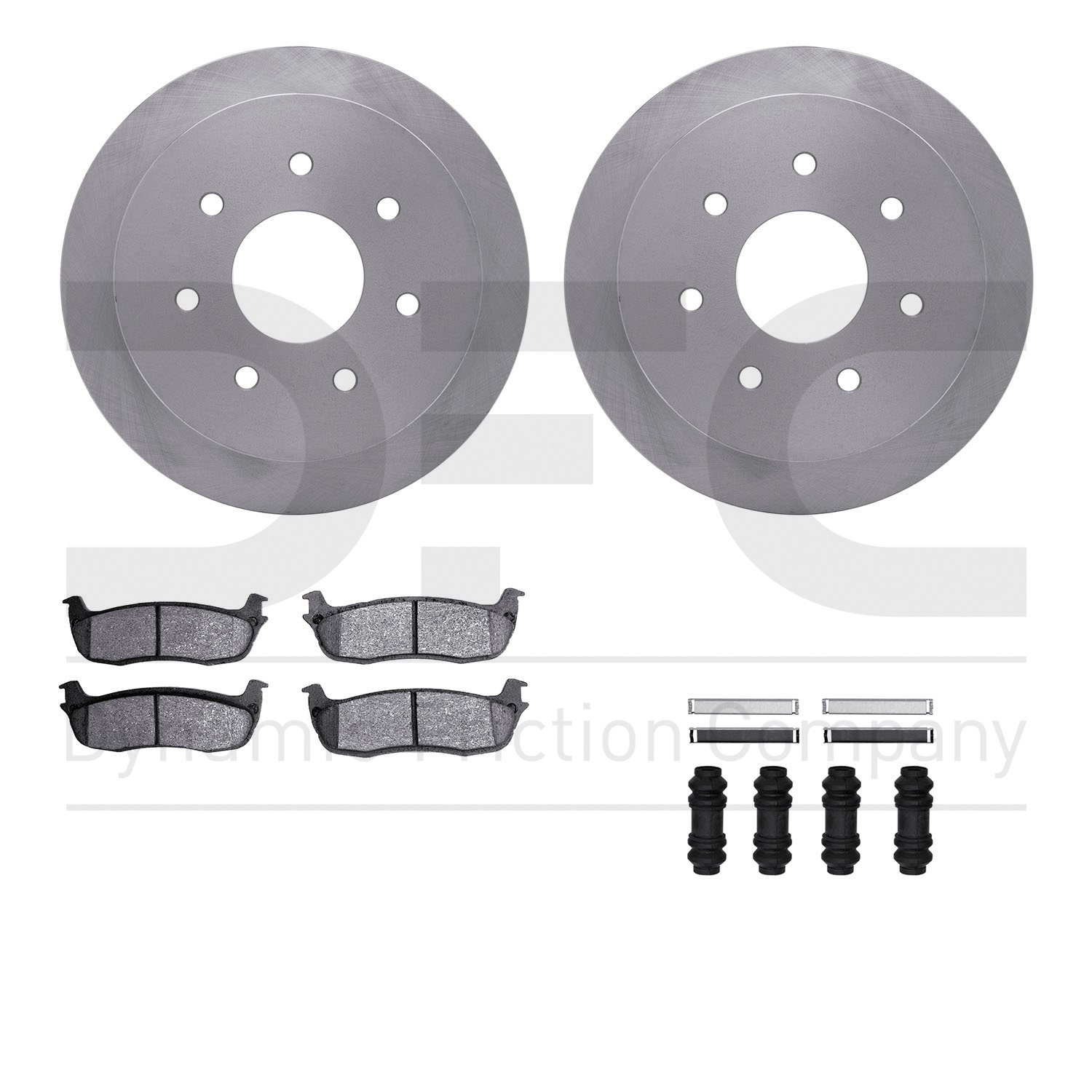6412-54107 Brake Rotors with Ultimate-Duty Brake Pads Kit & Hardware, 1997-2004 Ford/Lincoln/Mercury/Mazda, Position: Rear