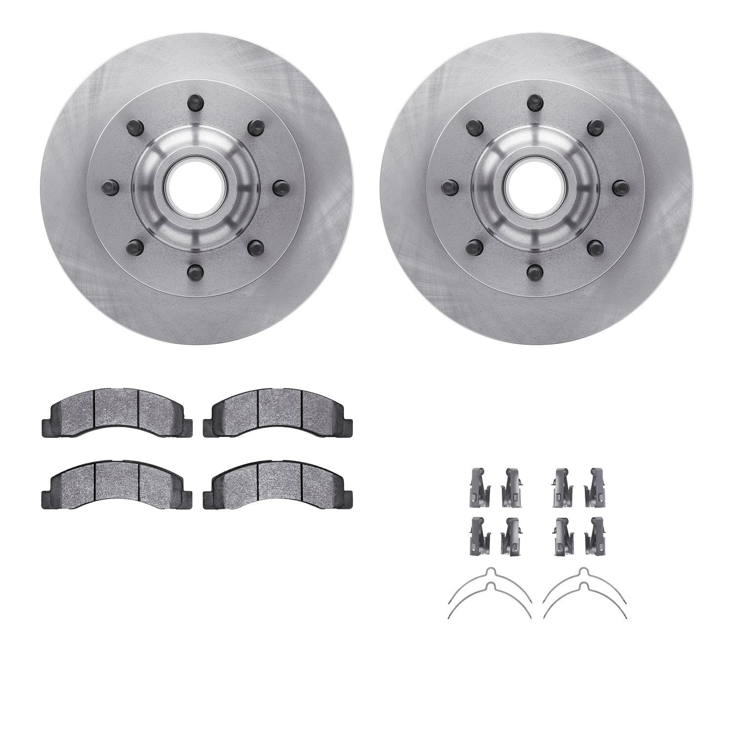 6412-54143 Brake Rotors with Ultimate-Duty Brake Pads Kit & Hardware, 1999-2002 Ford/Lincoln/Mercury/Mazda, Position: Front