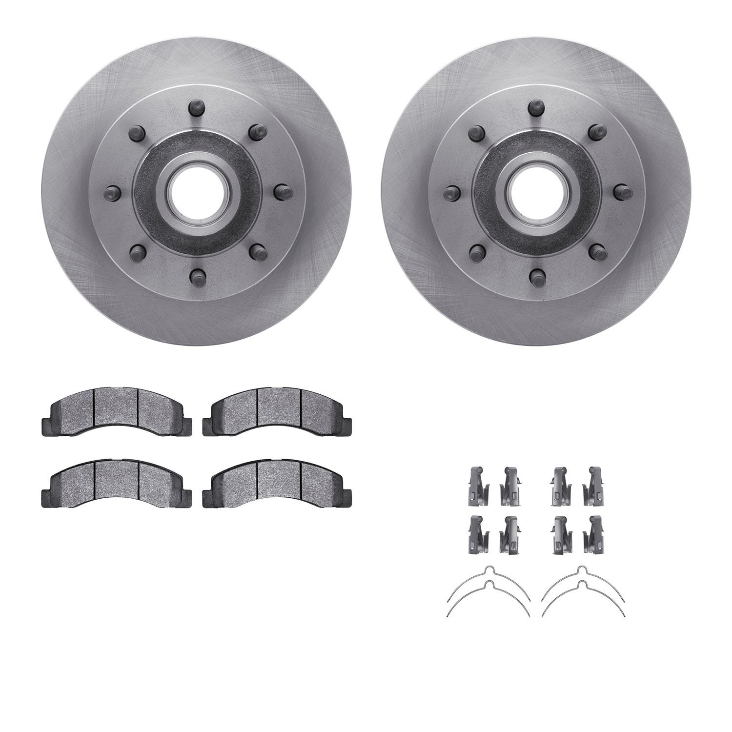 6412-54146 Brake Rotors with Ultimate-Duty Brake Pads Kit & Hardware, 1999-2002 Ford/Lincoln/Mercury/Mazda, Position: Front