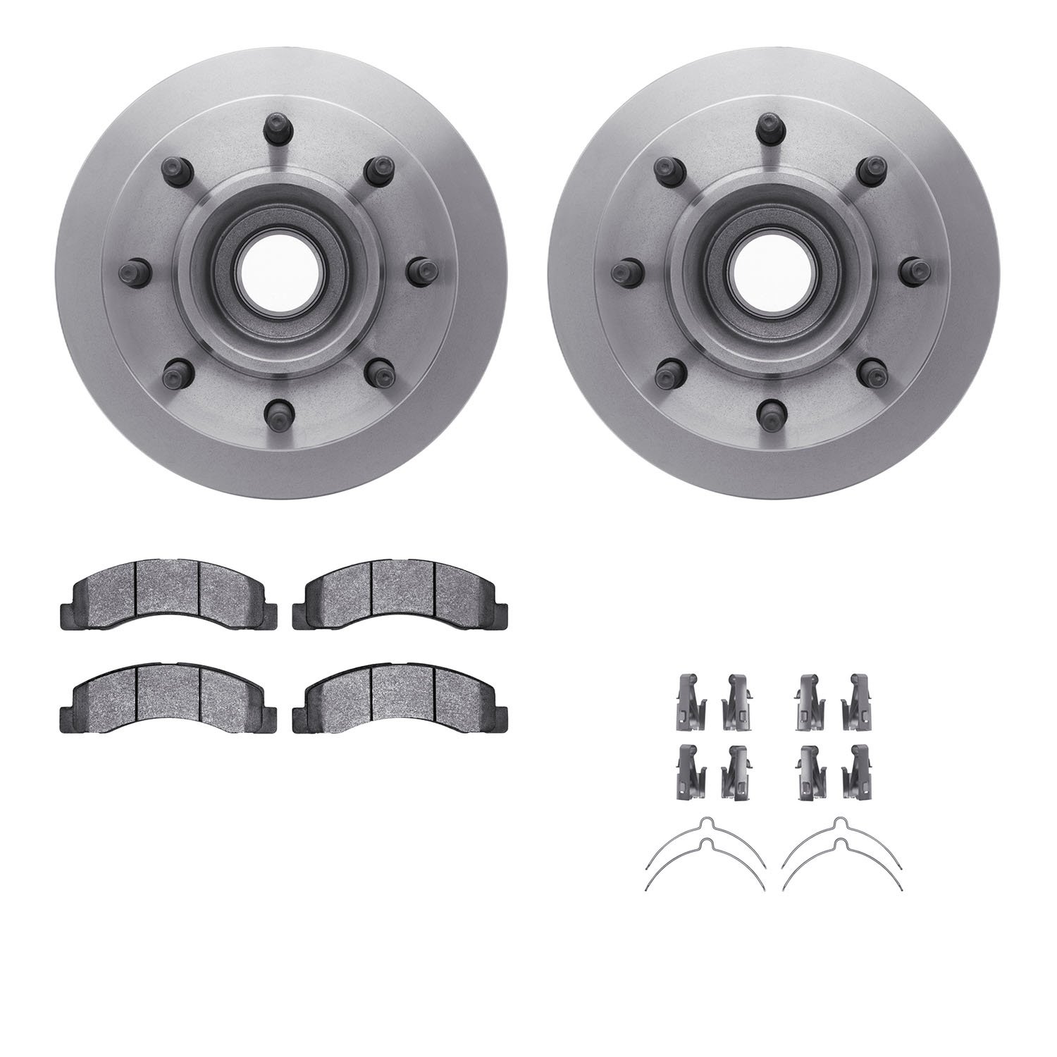 6412-54149 Brake Rotors with Ultimate-Duty Brake Pads Kit & Hardware, 1999-2002 Ford/Lincoln/Mercury/Mazda, Position: Front