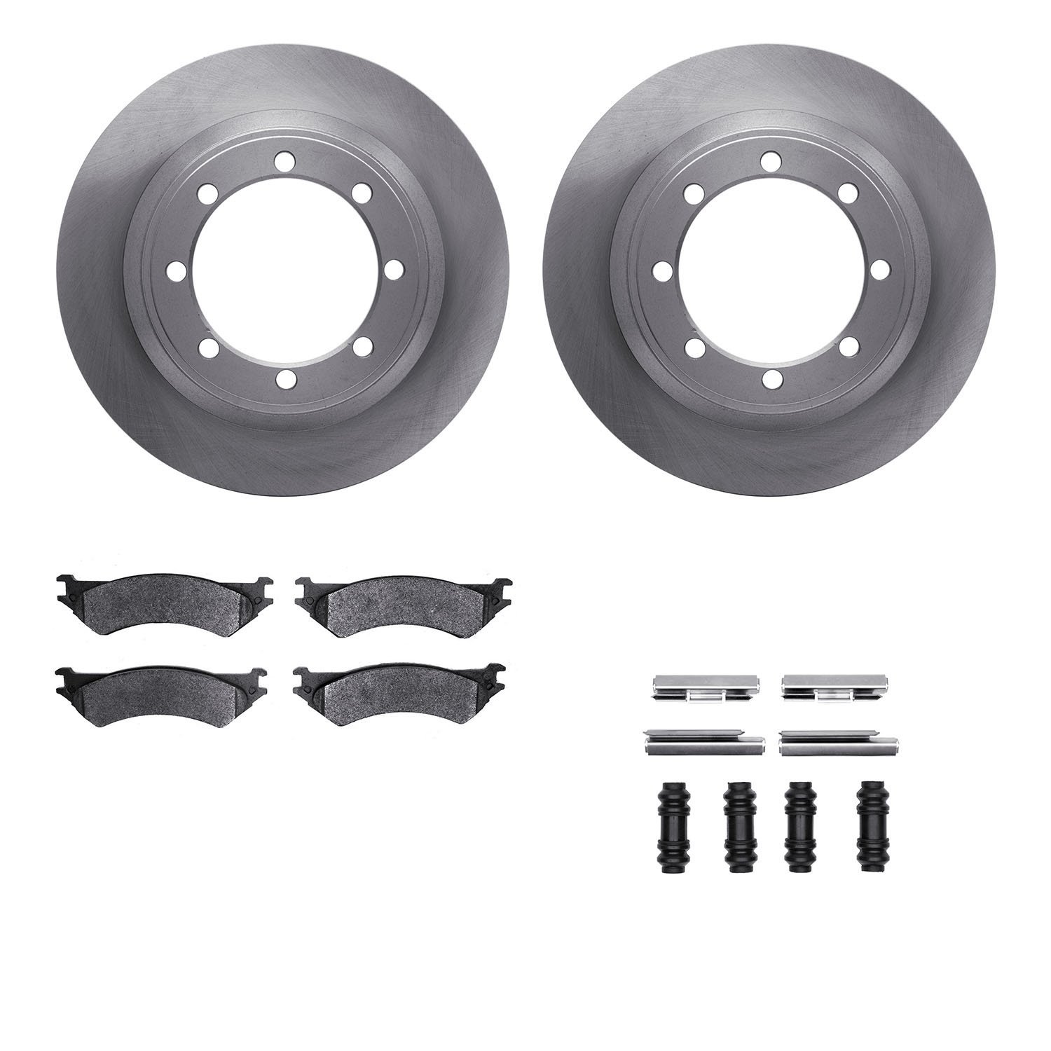 6412-54161 Brake Rotors with Ultimate-Duty Brake Pads Kit & Hardware, 1999-2007 Ford/Lincoln/Mercury/Mazda, Position: Rear