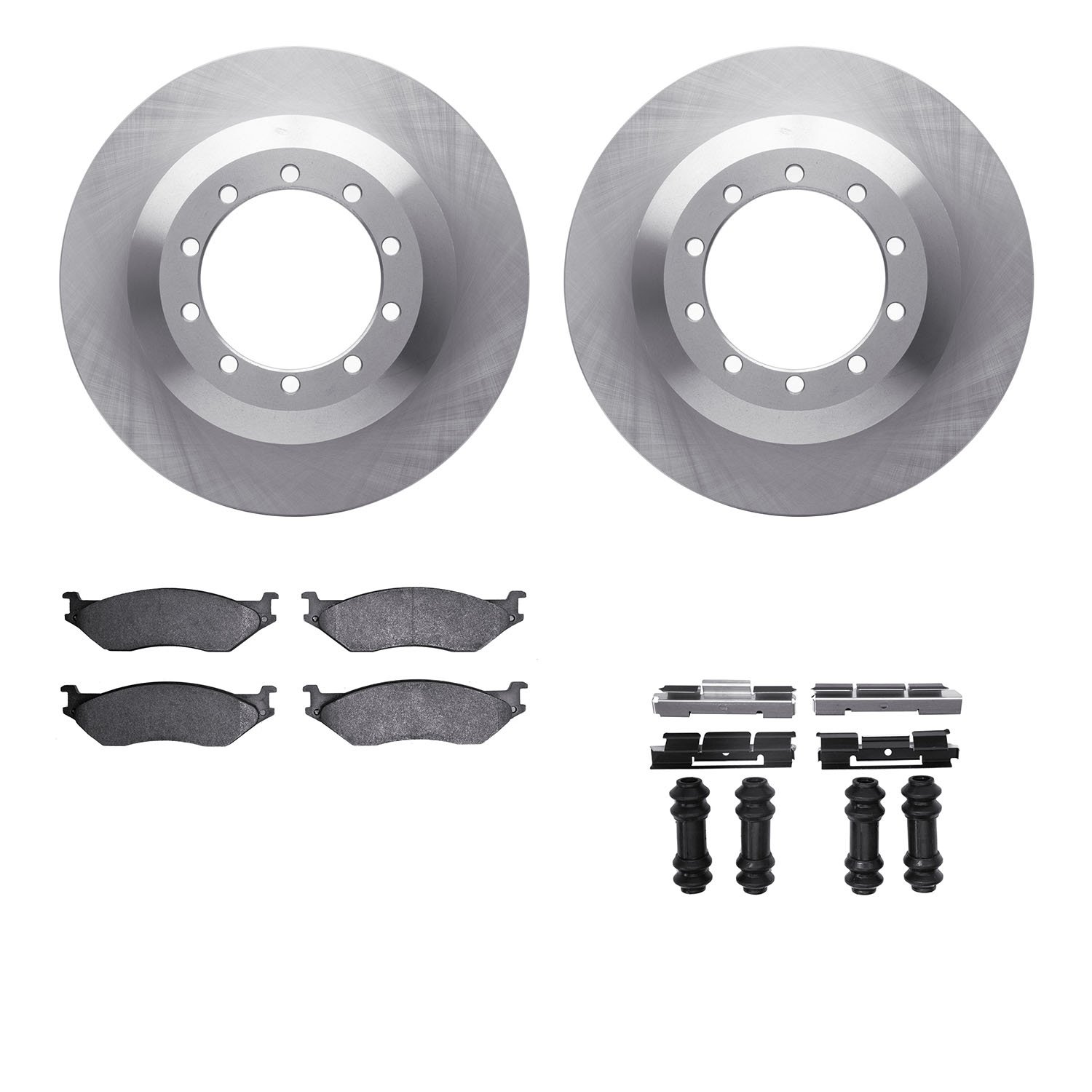 6412-54200 Brake Rotors with Ultimate-Duty Brake Pads Kit & Hardware, 1999-2009 Ford/Lincoln/Mercury/Mazda, Position: Rear