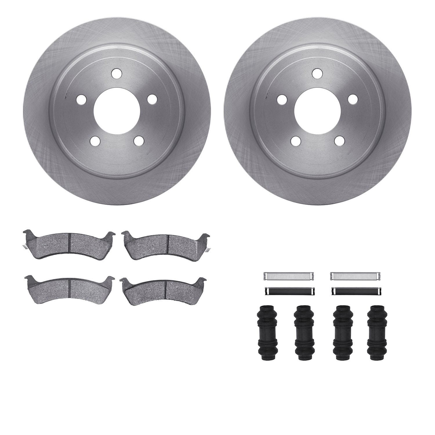6412-54206 Brake Rotors with Ultimate-Duty Brake Pads Kit & Hardware, 2003-2005 Ford/Lincoln/Mercury/Mazda, Position: Rear