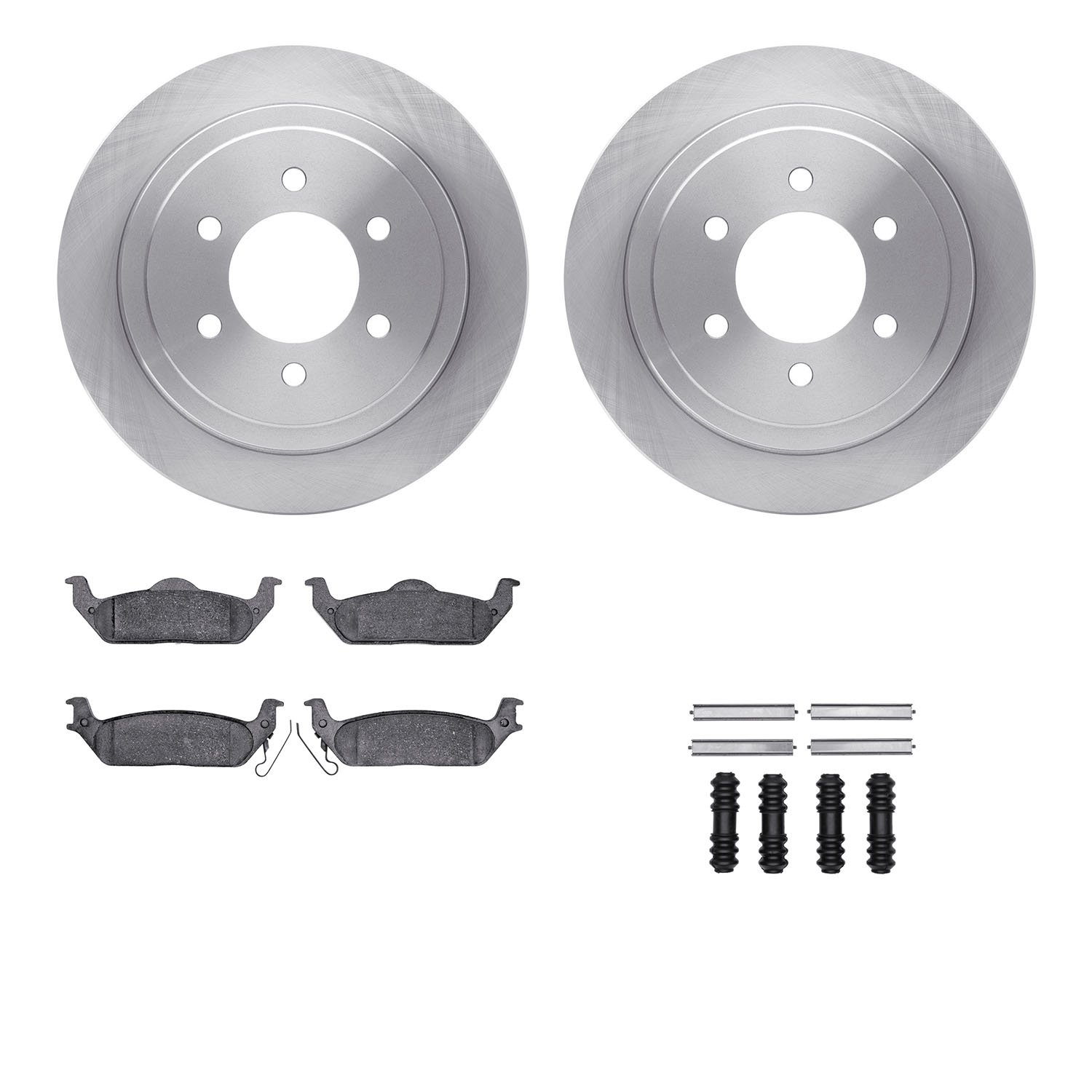 6412-54221 Brake Rotors with Ultimate-Duty Brake Pads Kit & Hardware, 2004-2011 Ford/Lincoln/Mercury/Mazda, Position: Rear