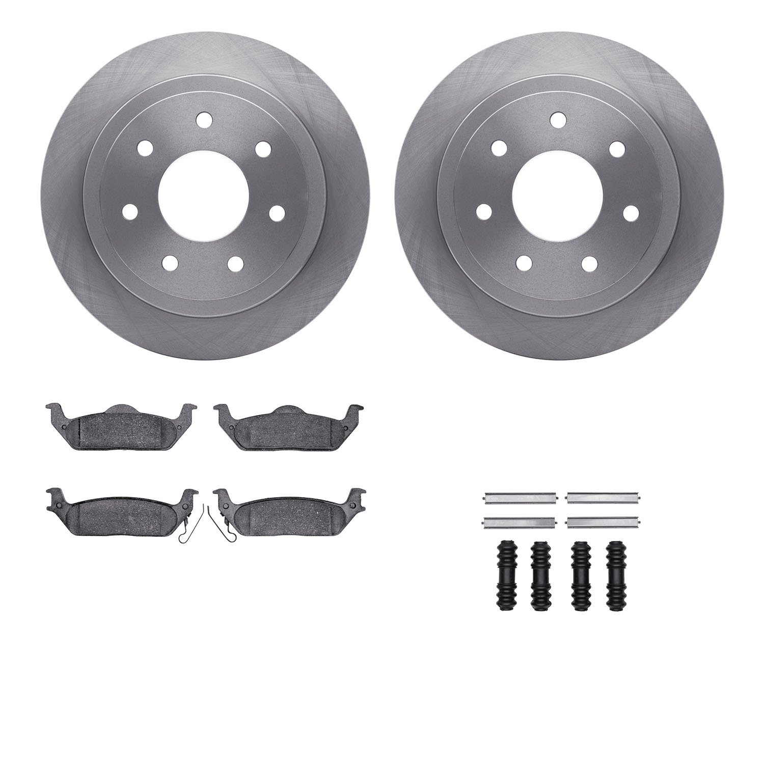 6412-54224 Brake Rotors with Ultimate-Duty Brake Pads Kit & Hardware, 2004-2011 Ford/Lincoln/Mercury/Mazda, Position: Rear