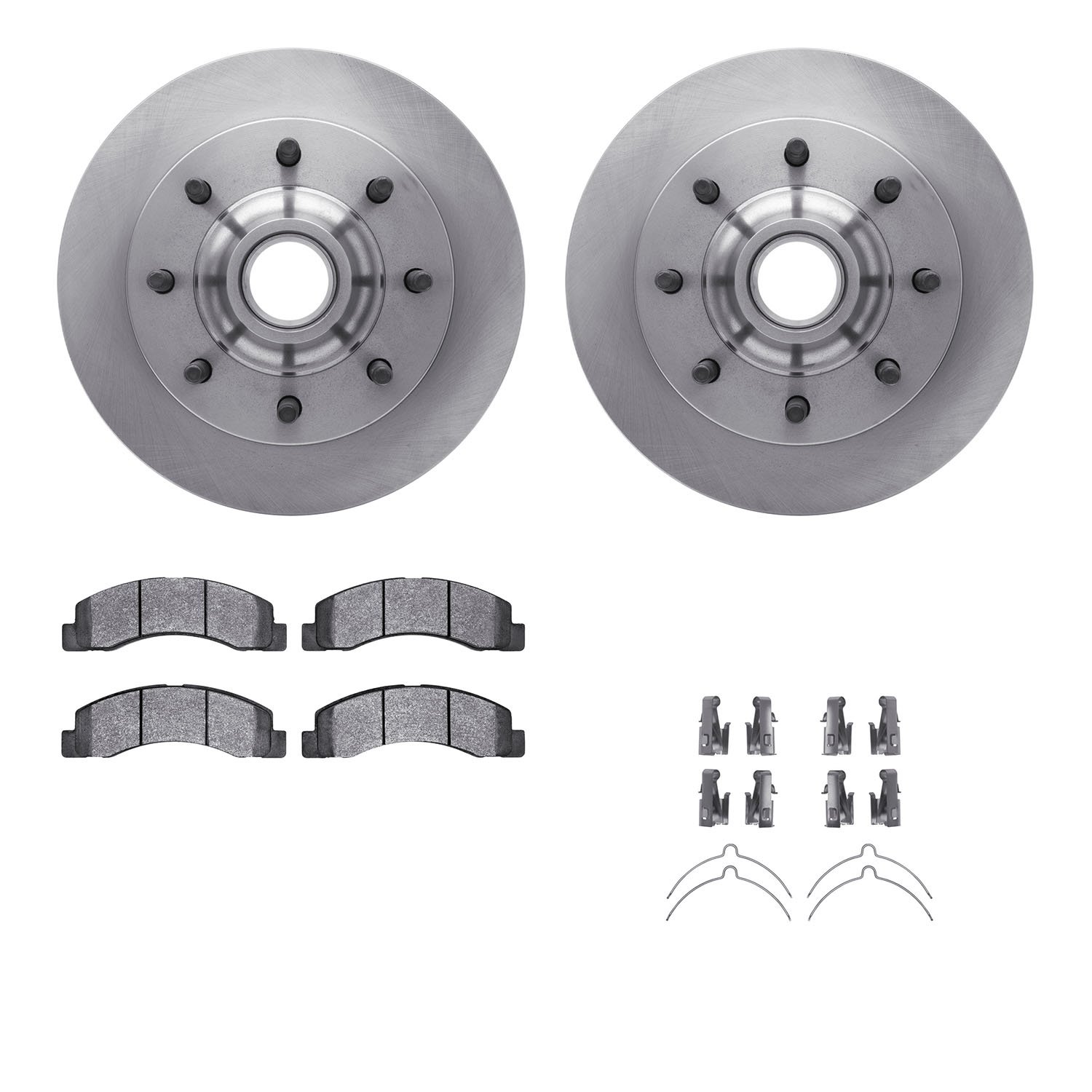 6412-54227 Brake Rotors with Ultimate-Duty Brake Pads Kit & Hardware, 2003-2005 Ford/Lincoln/Mercury/Mazda, Position: Front