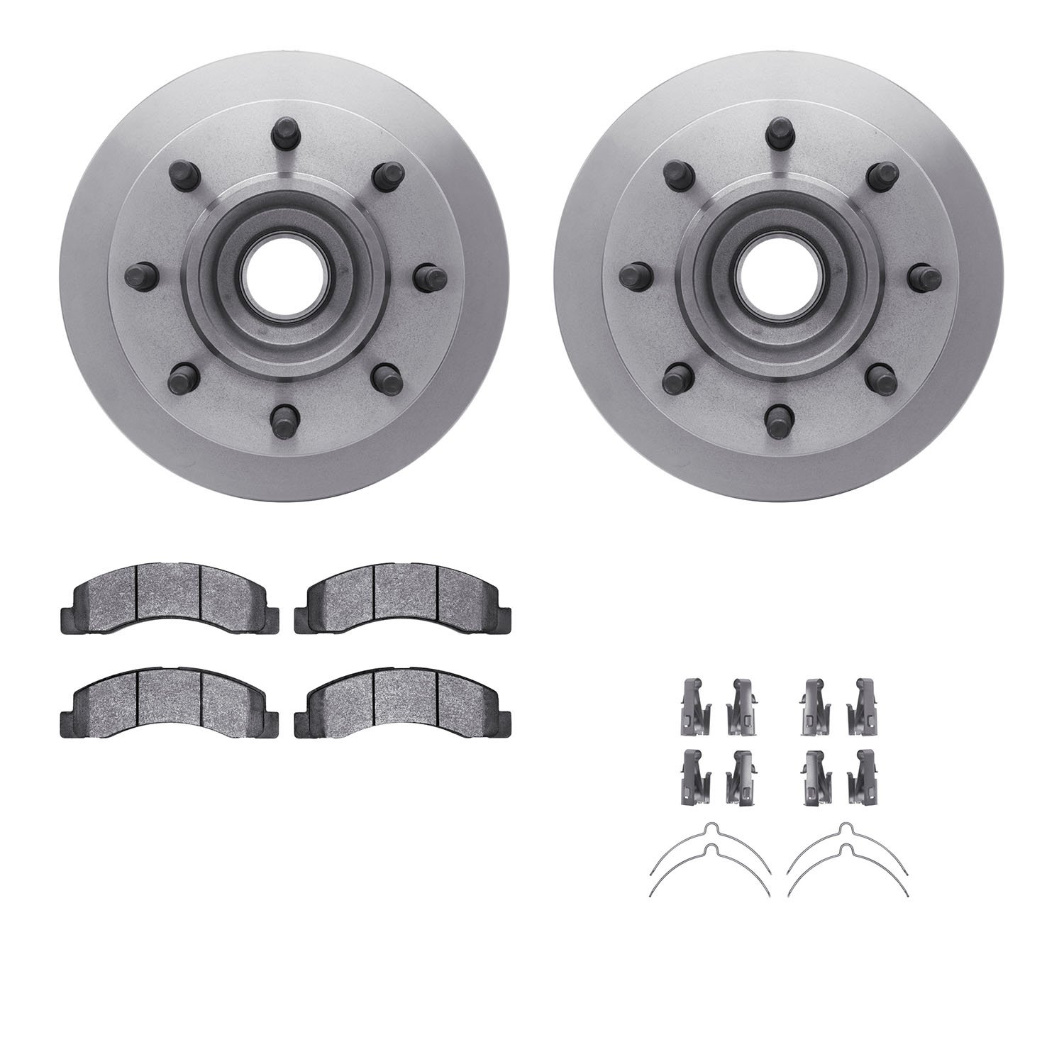 6412-54230 Brake Rotors with Ultimate-Duty Brake Pads Kit & Hardware, 2003-2004 Ford/Lincoln/Mercury/Mazda, Position: Front