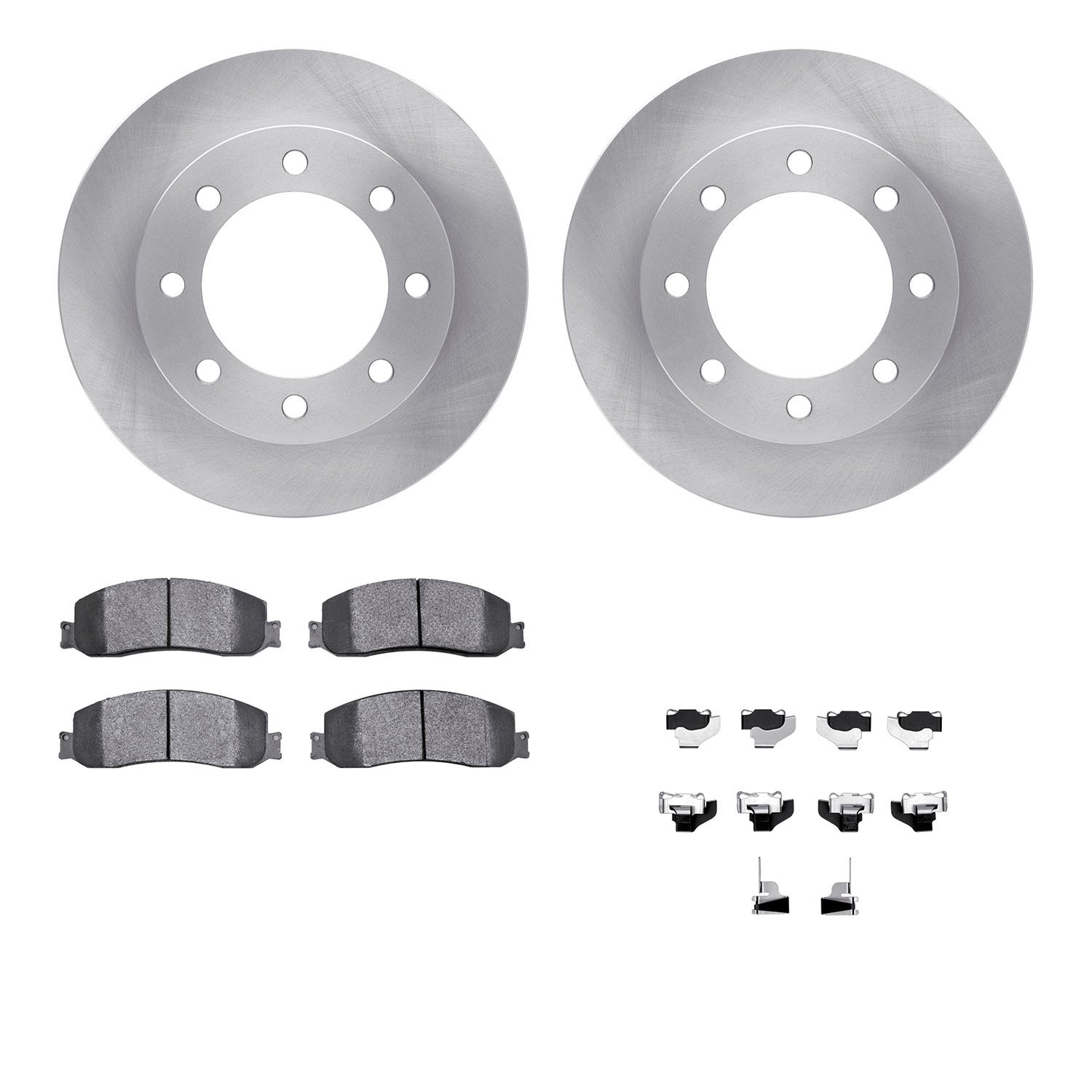 6412-54240 Brake Rotors with Ultimate-Duty Brake Pads Kit & Hardware, 2010-2012 Ford/Lincoln/Mercury/Mazda, Position: Front