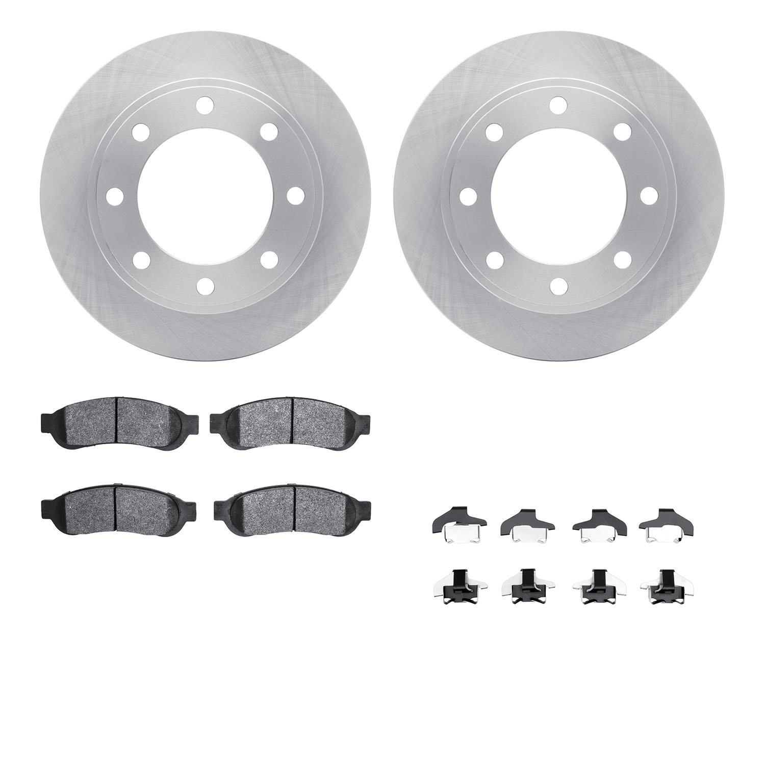 6412-54245 Brake Rotors with Ultimate-Duty Brake Pads Kit & Hardware, 2006-2010 Ford/Lincoln/Mercury/Mazda, Position: Rear