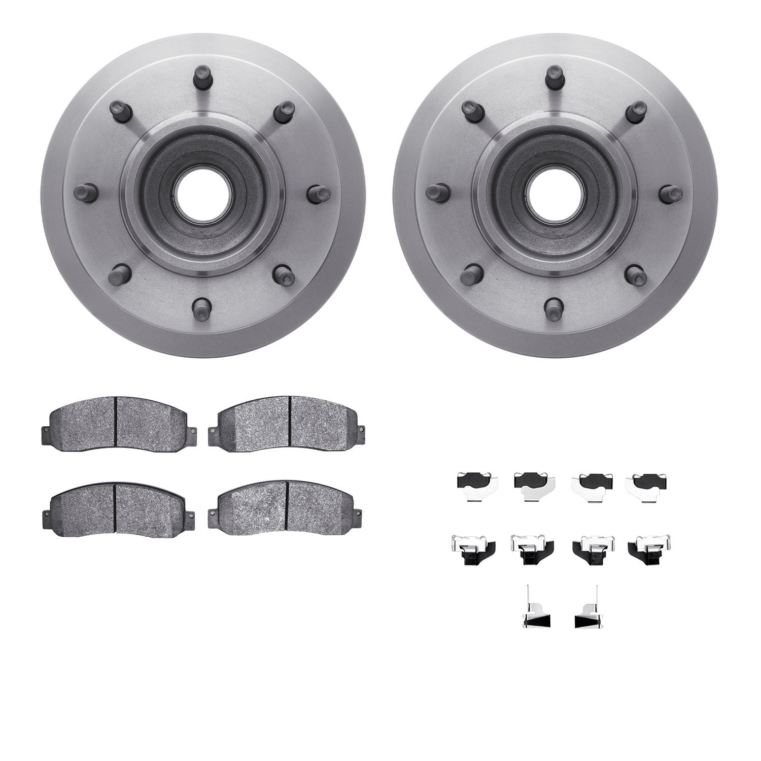 6412-54263 Brake Rotors with Ultimate-Duty Brake Pads Kit & Hardware, 2005-2007 Ford/Lincoln/Mercury/Mazda, Position: Front