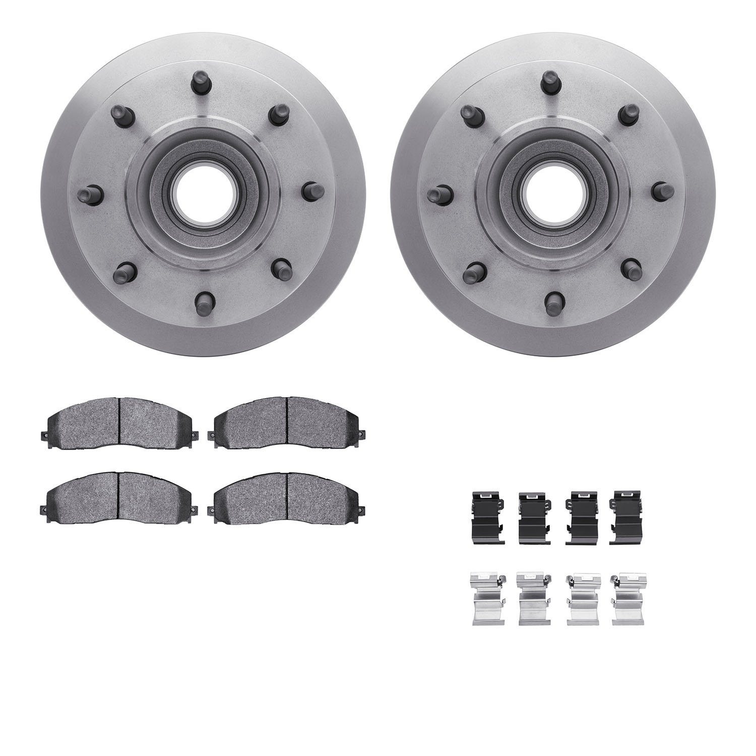 6412-54299 Brake Rotors with Ultimate-Duty Brake Pads Kit & Hardware, Fits Select Ford/Lincoln/Mercury/Mazda, Position: Front