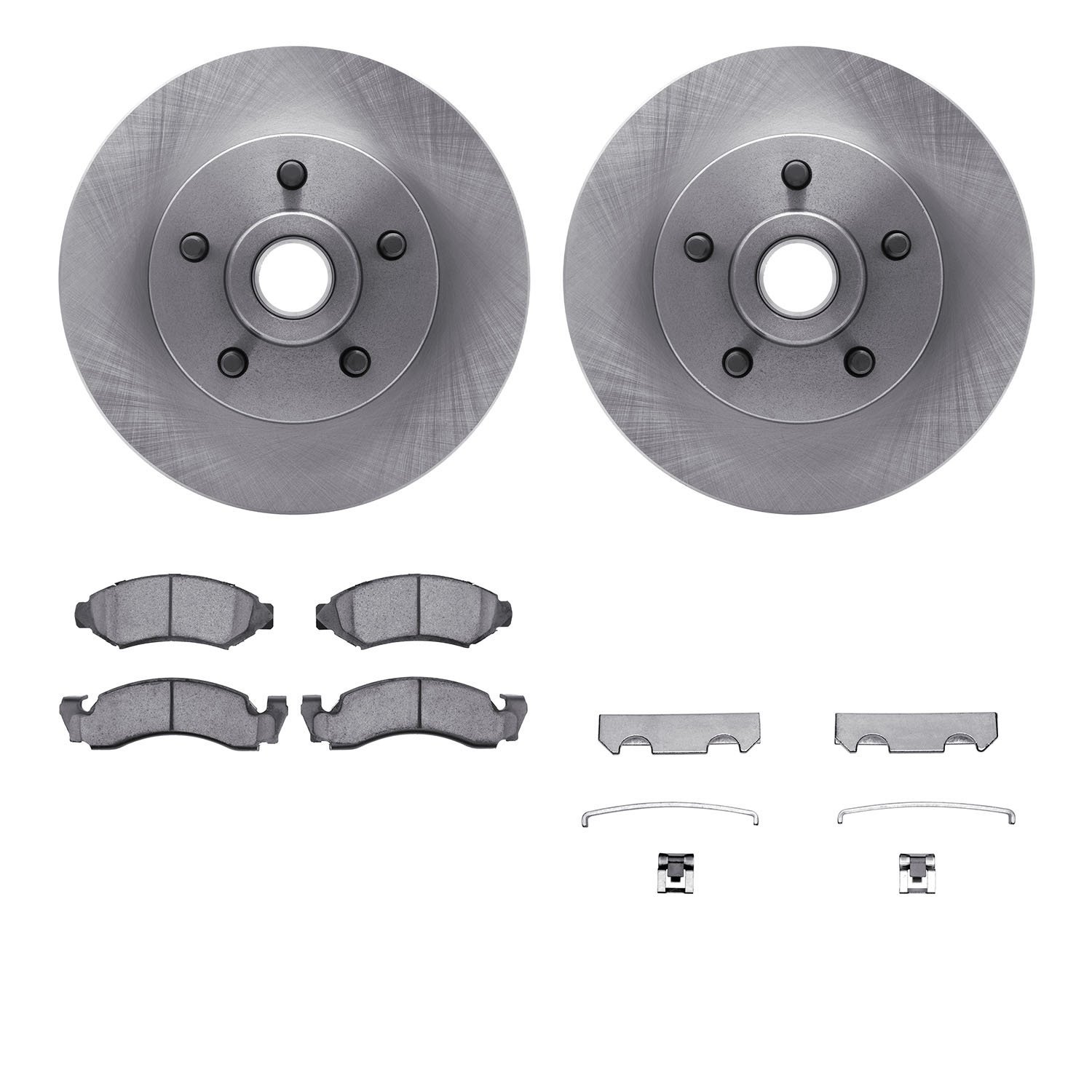 6412-56001 Brake Rotors with Ultimate-Duty Brake Pads Kit & Hardware, 1972-1973 Ford/Lincoln/Mercury/Mazda, Position: Front