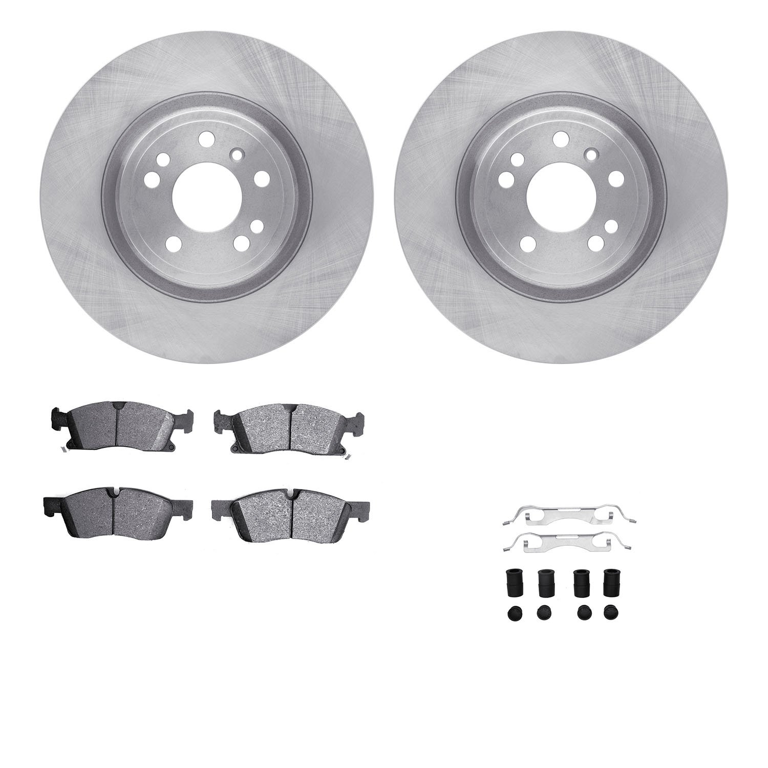 6412-63001 Brake Rotors with Ultimate-Duty Brake Pads Kit & Hardware, 2012-2018 Mercedes-Benz, Position: Front