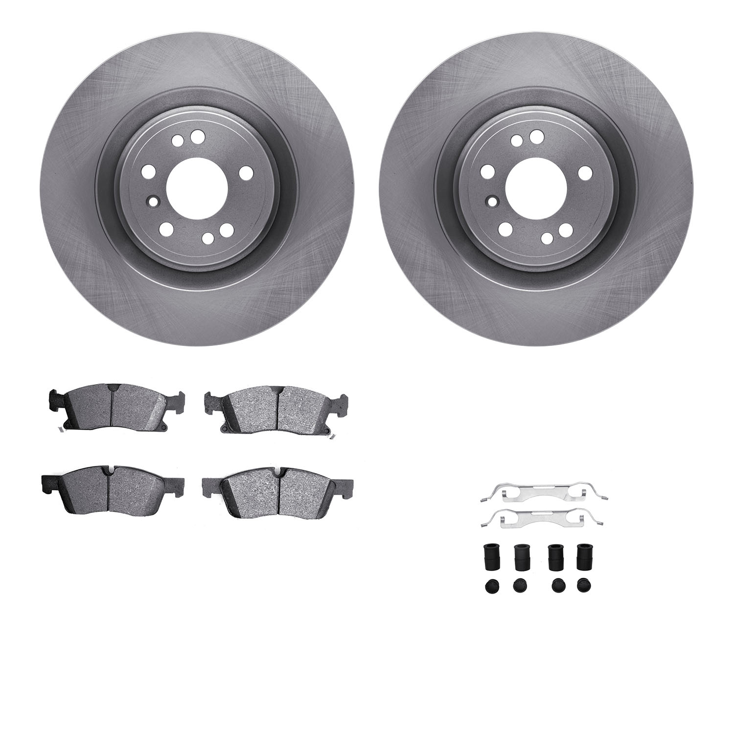 6412-63004 Brake Rotors with Ultimate-Duty Brake Pads Kit & Hardware, 2013-2019 Mercedes-Benz, Position: Front