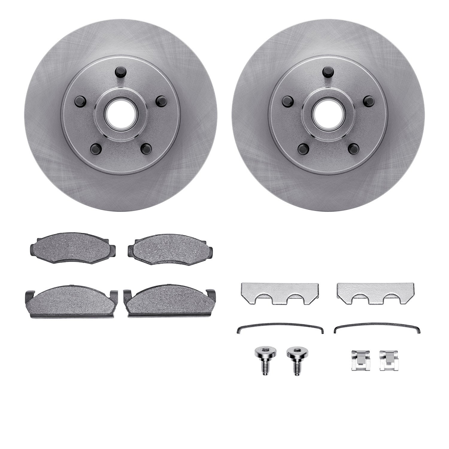 6412-66007 Brake Rotors with Ultimate-Duty Brake Pads Kit & Hardware, 1979-1980 GM, Position: Front