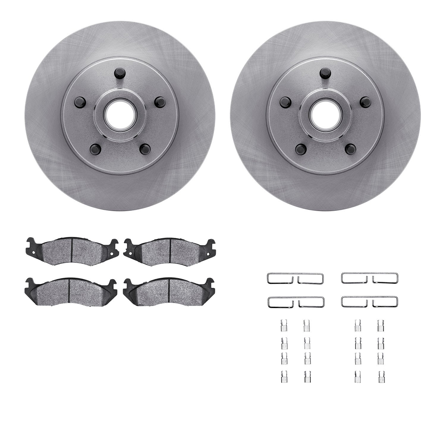 6412-66008 Brake Rotors with Ultimate-Duty Brake Pads Kit & Hardware, 1982-1983 GM, Position: Front