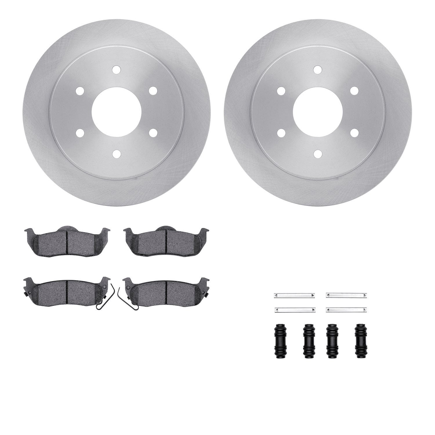 6412-67001 Brake Rotors with Ultimate-Duty Brake Pads Kit & Hardware, 2004-2015 Infiniti/Nissan, Position: Rear