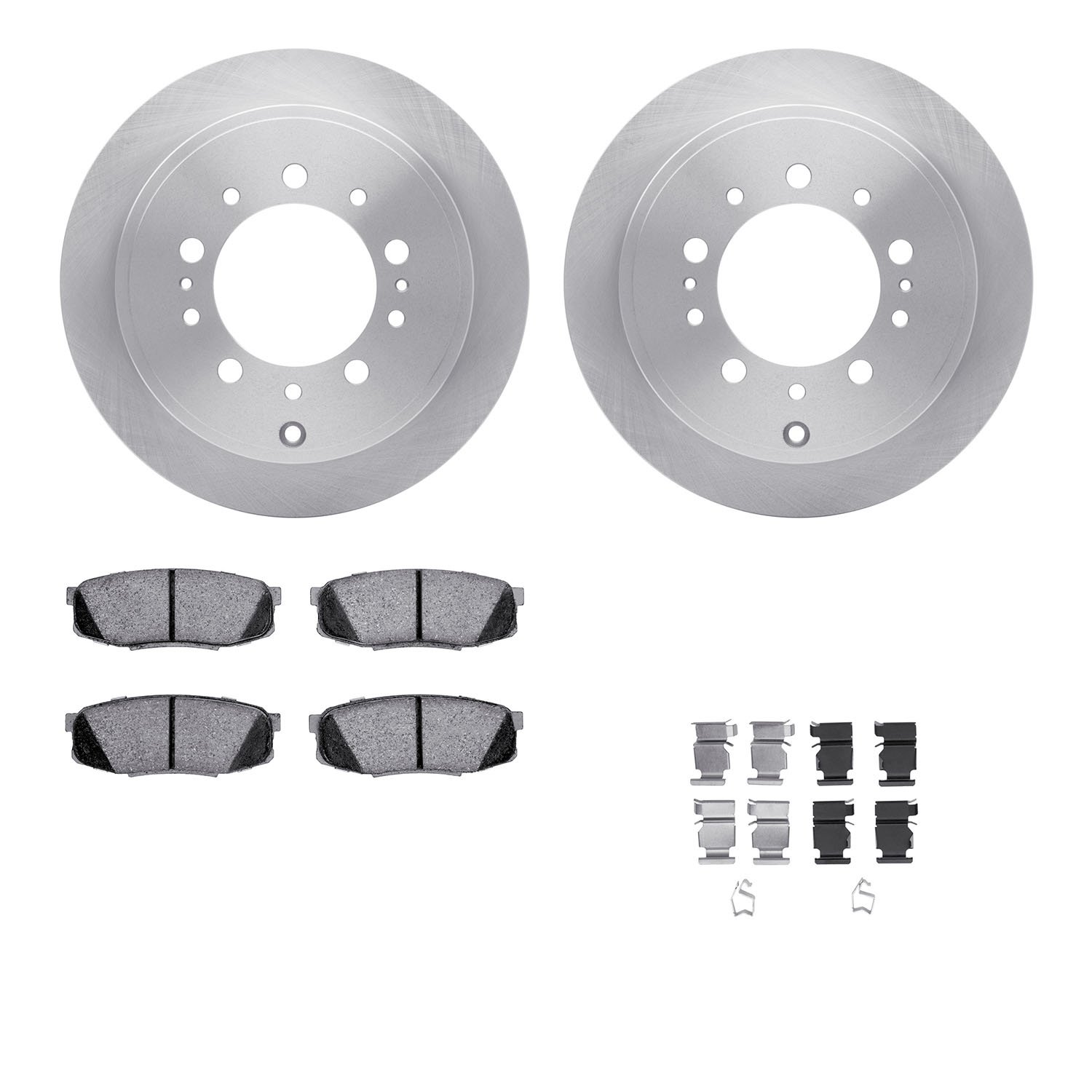 6412-76058 Brake Rotors with Ultimate-Duty Brake Pads Kit & Hardware, Fits Select Lexus/Toyota/Scion, Position: Rear