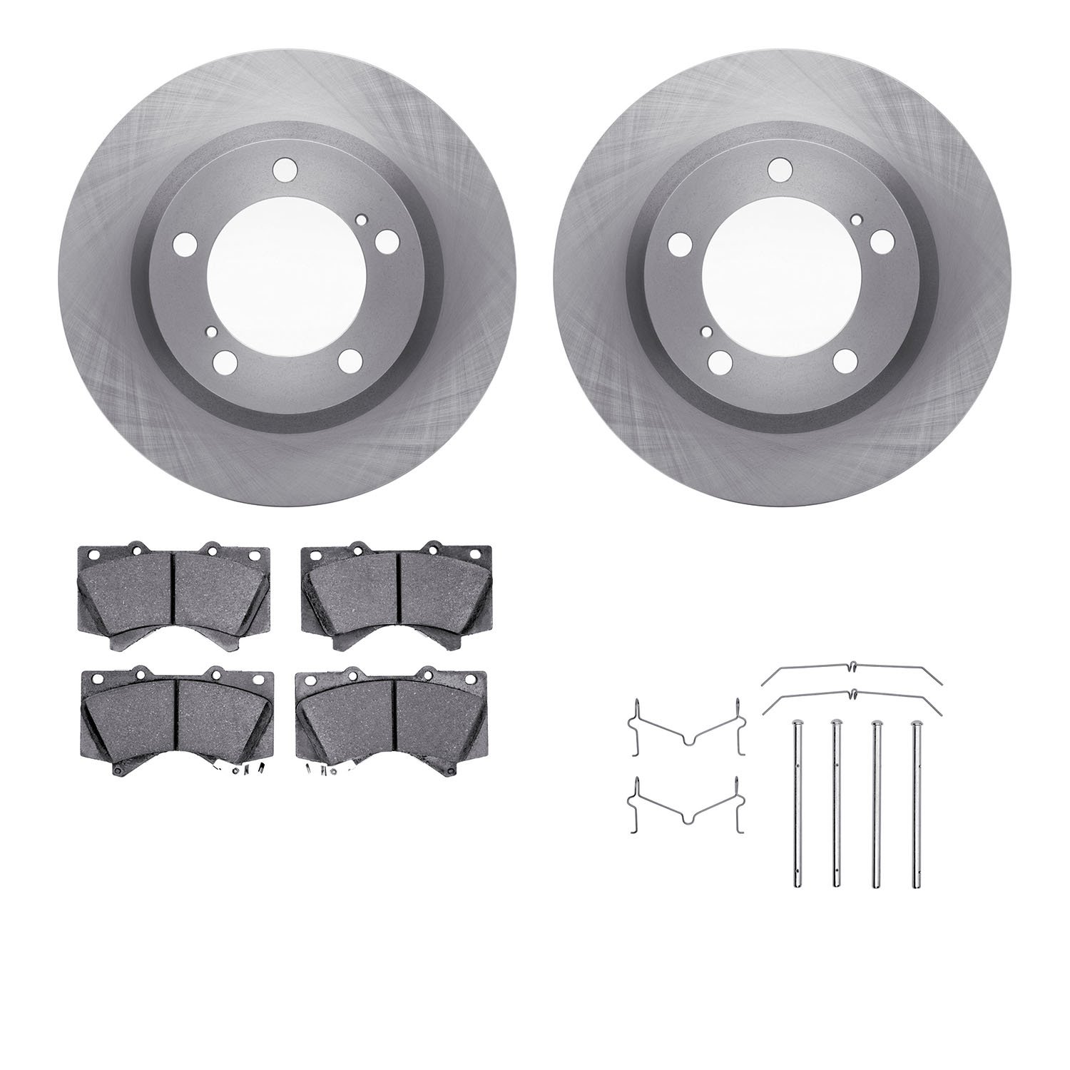 6412-76061 Brake Rotors with Ultimate-Duty Brake Pads Kit & Hardware, 2008-2021 Lexus/Toyota/Scion, Position: Front