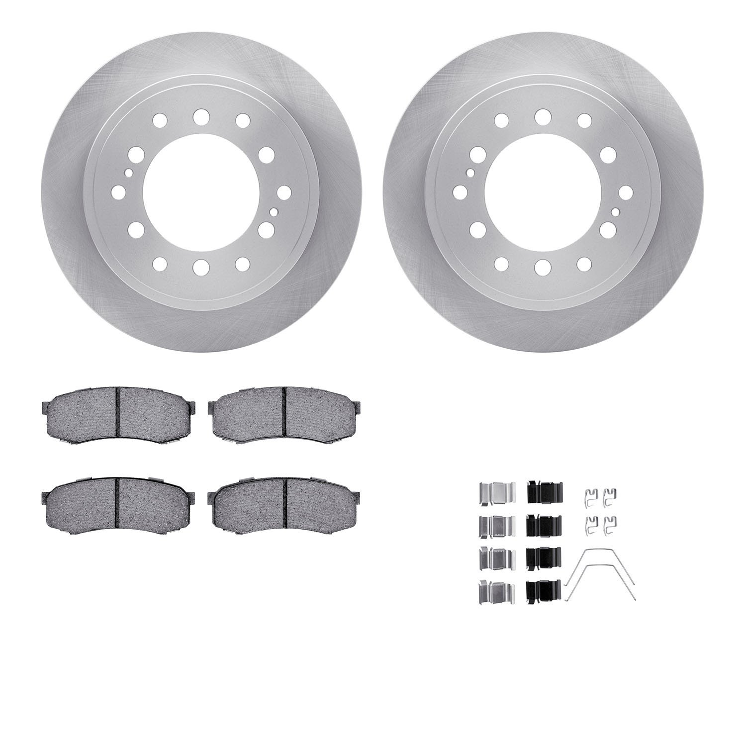 6412-76067 Brake Rotors with Ultimate-Duty Brake Pads Kit & Hardware, Fits Select Lexus/Toyota/Scion, Position: Rear