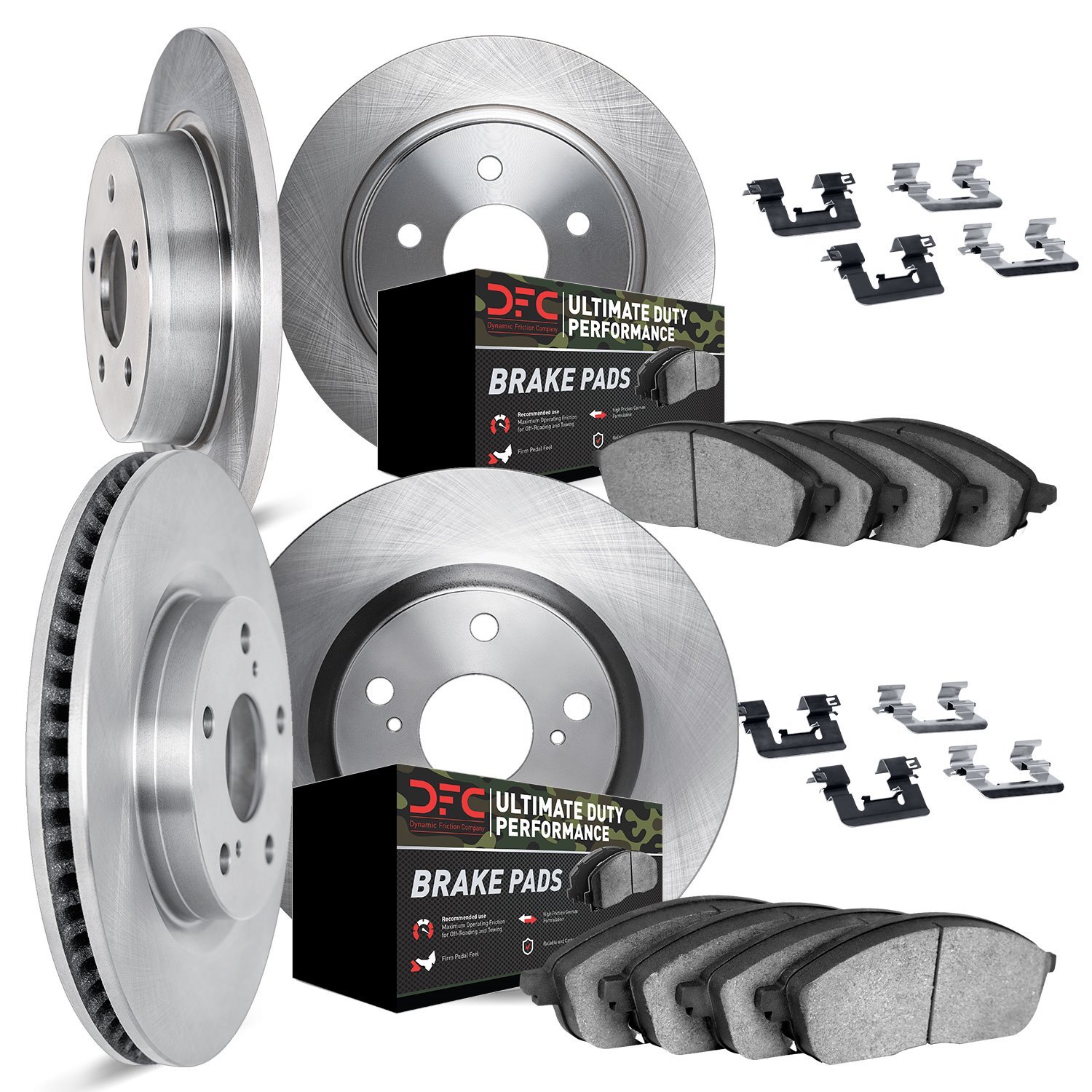 6414-42009 Brake Rotors with Ultimate-Duty Brake Pads Kit & Hardware, Fits Select Mopar, Position: Front and Rear