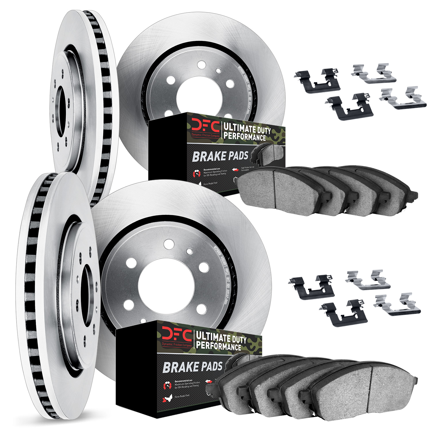 6414-47009 Brake Rotors with Ultimate-Duty Brake Pads Kit & Hardware, Fits Select GM, Position: Front and Rear