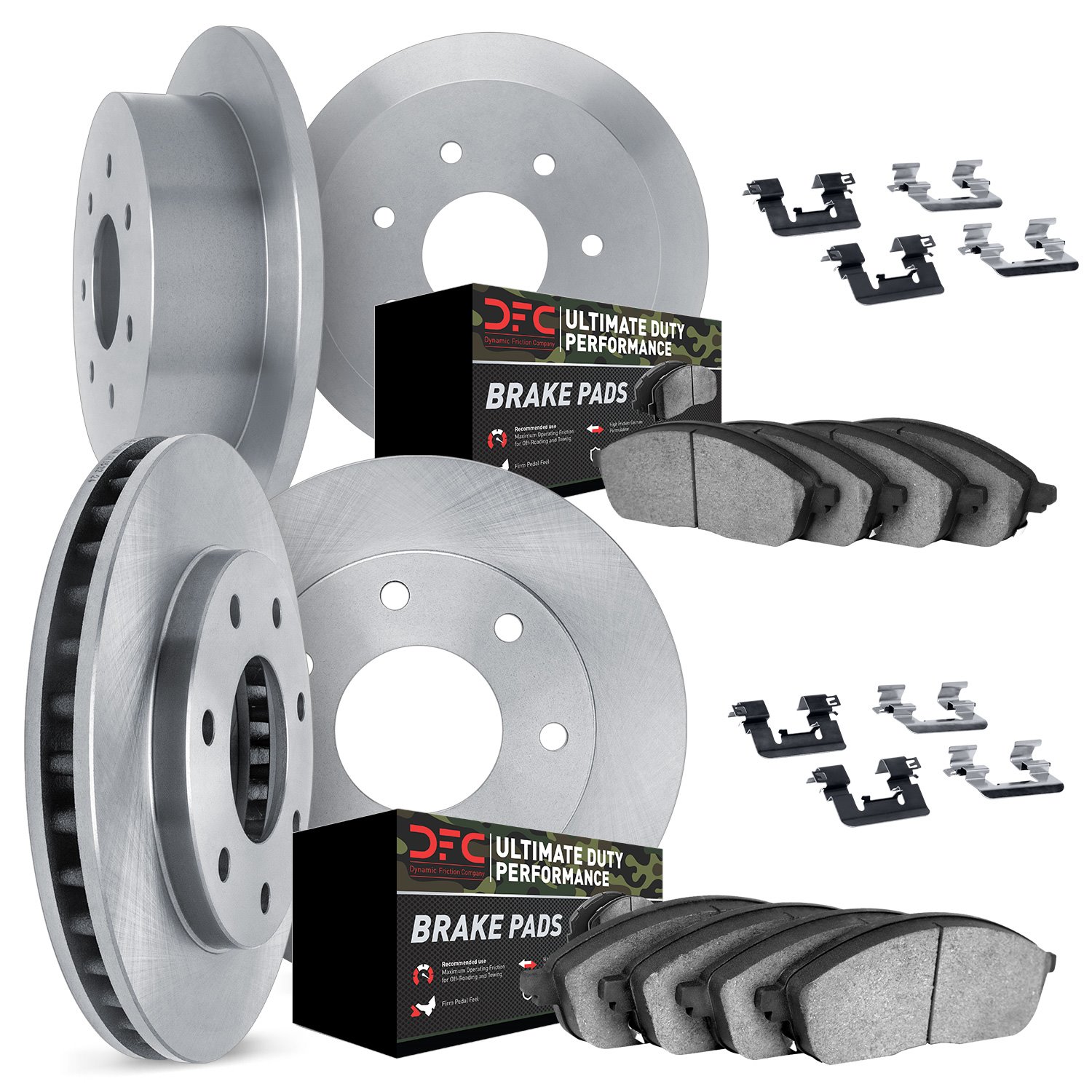 6414-54018 Brake Rotors with Ultimate-Duty Brake Pads Kit & Hardware, 1997-2004 Ford/Lincoln/Mercury/Mazda, Position: Front and