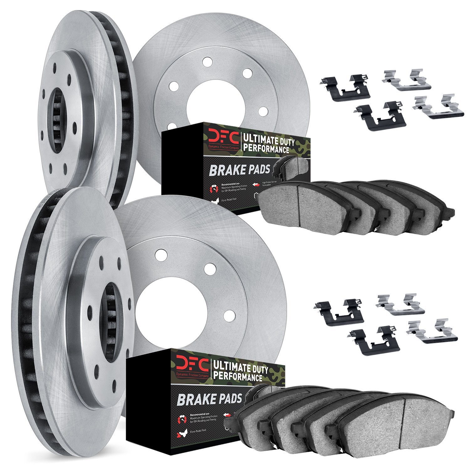 6414-54096 Brake Rotors with Ultimate-Duty Brake Pads Kit & Hardware, 2004-2008 Ford/Lincoln/Mercury/Mazda, Position: Front and