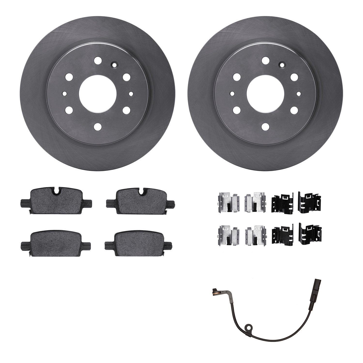 6422-47004 Brake Rotors with Ultimate-Duty Brake Pads/Sensor & Hardware Kit, Fits Select GM, Position: Rear