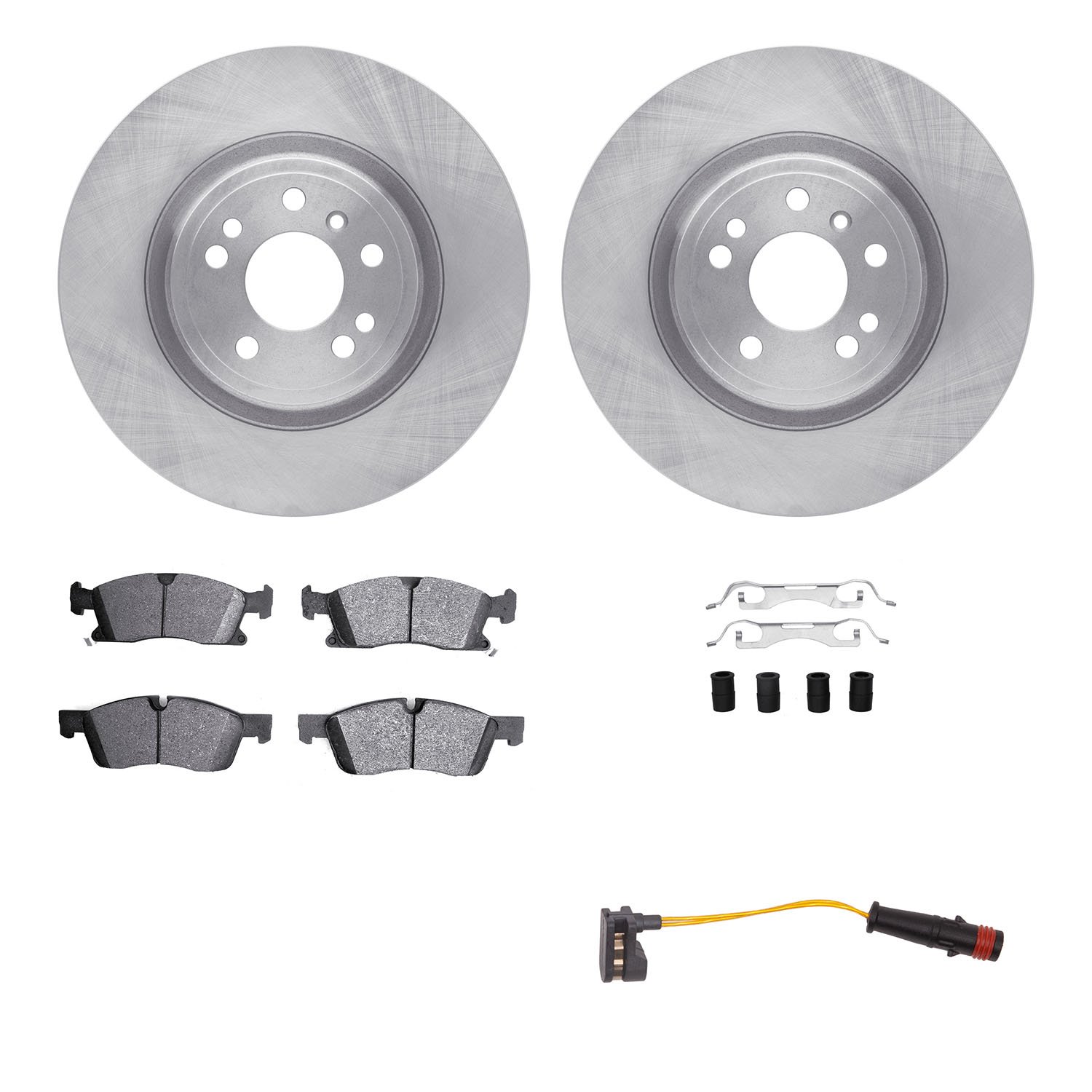 6422-63001 Brake Rotors with Ultimate-Duty Brake Pads/Sensor & Hardware Kit, 2012-2018 Mercedes-Benz, Position: Front