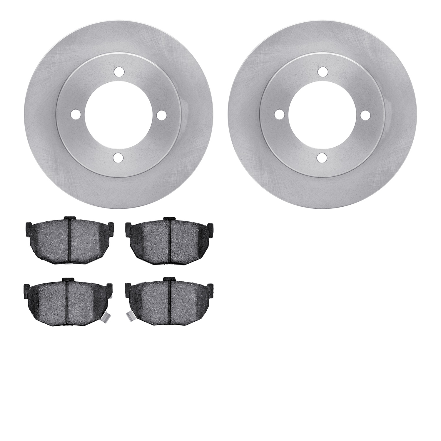 6502-03150 Brake Rotors w/5000 Advanced Brake Pads Kit, 1994-1996 Kia/Hyundai/Genesis, Position: Rear