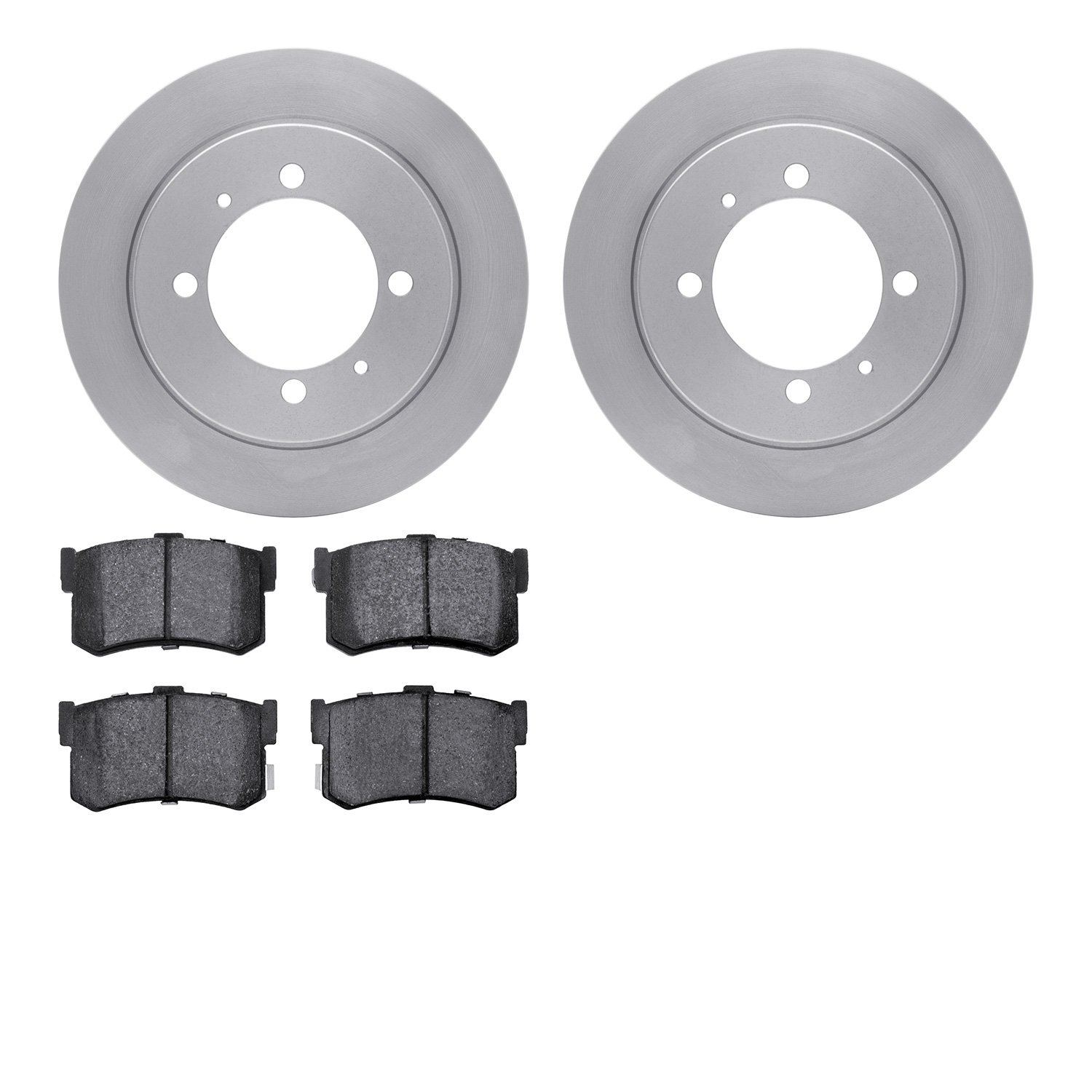 6502-03156 Brake Rotors w/5000 Advanced Brake Pads Kit, 1994-1998 Kia/Hyundai/Genesis, Position: Rear