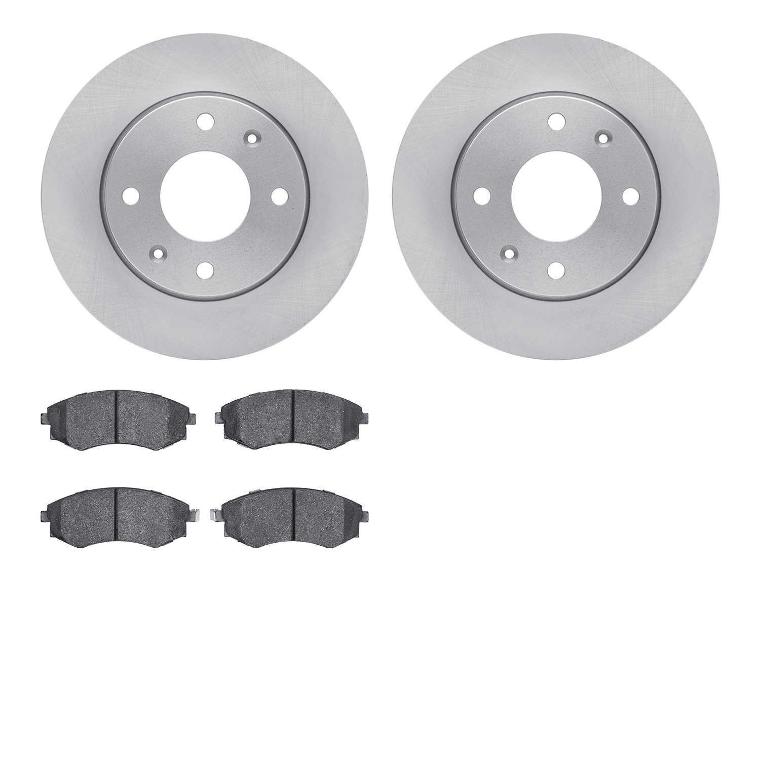 6502-03182 Brake Rotors w/5000 Advanced Brake Pads Kit, 2002-2003 Kia/Hyundai/Genesis, Position: Front