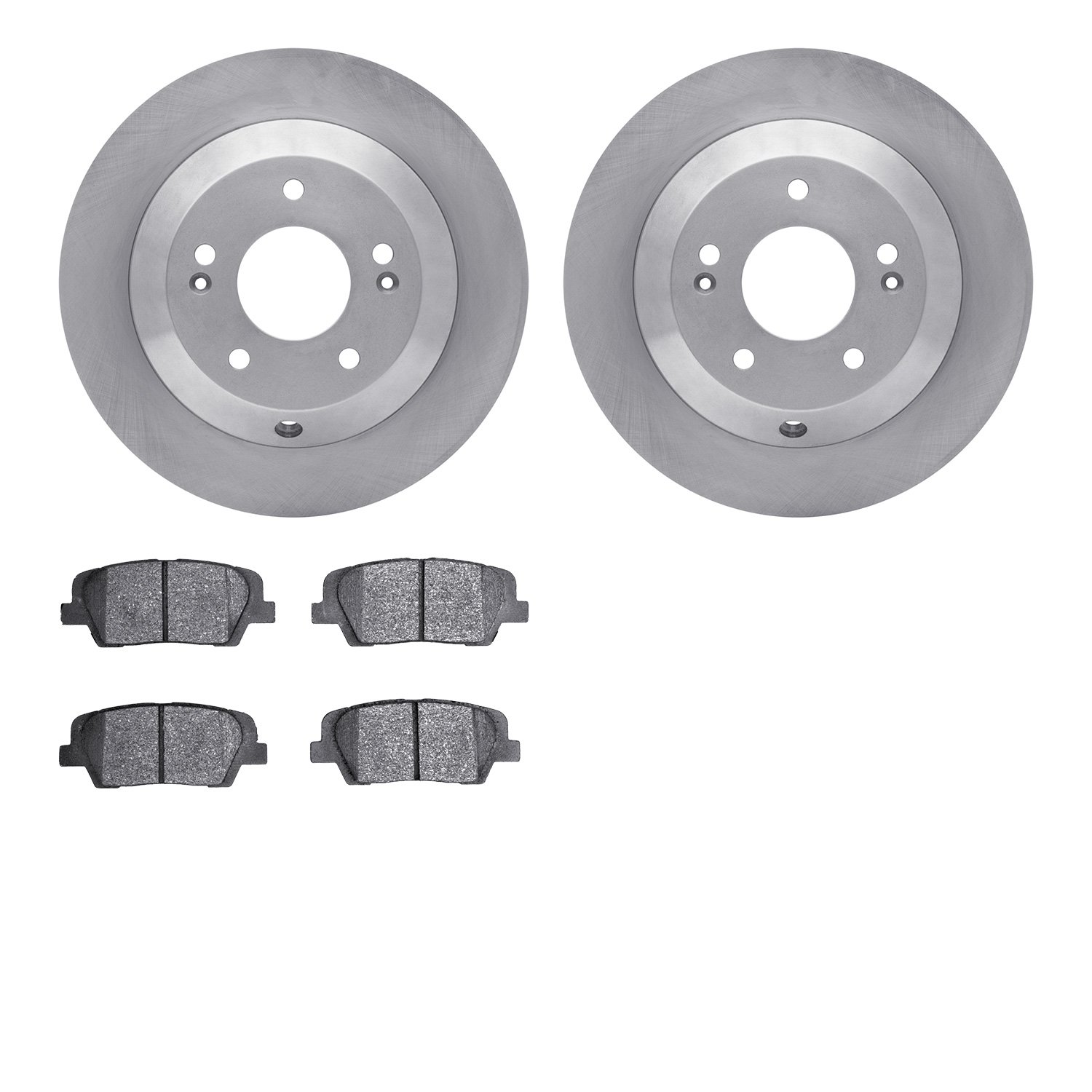 6502-03384 Brake Rotors w/5000 Advanced Brake Pads Kit, 2010-2019 Kia/Hyundai/Genesis, Position: Rear