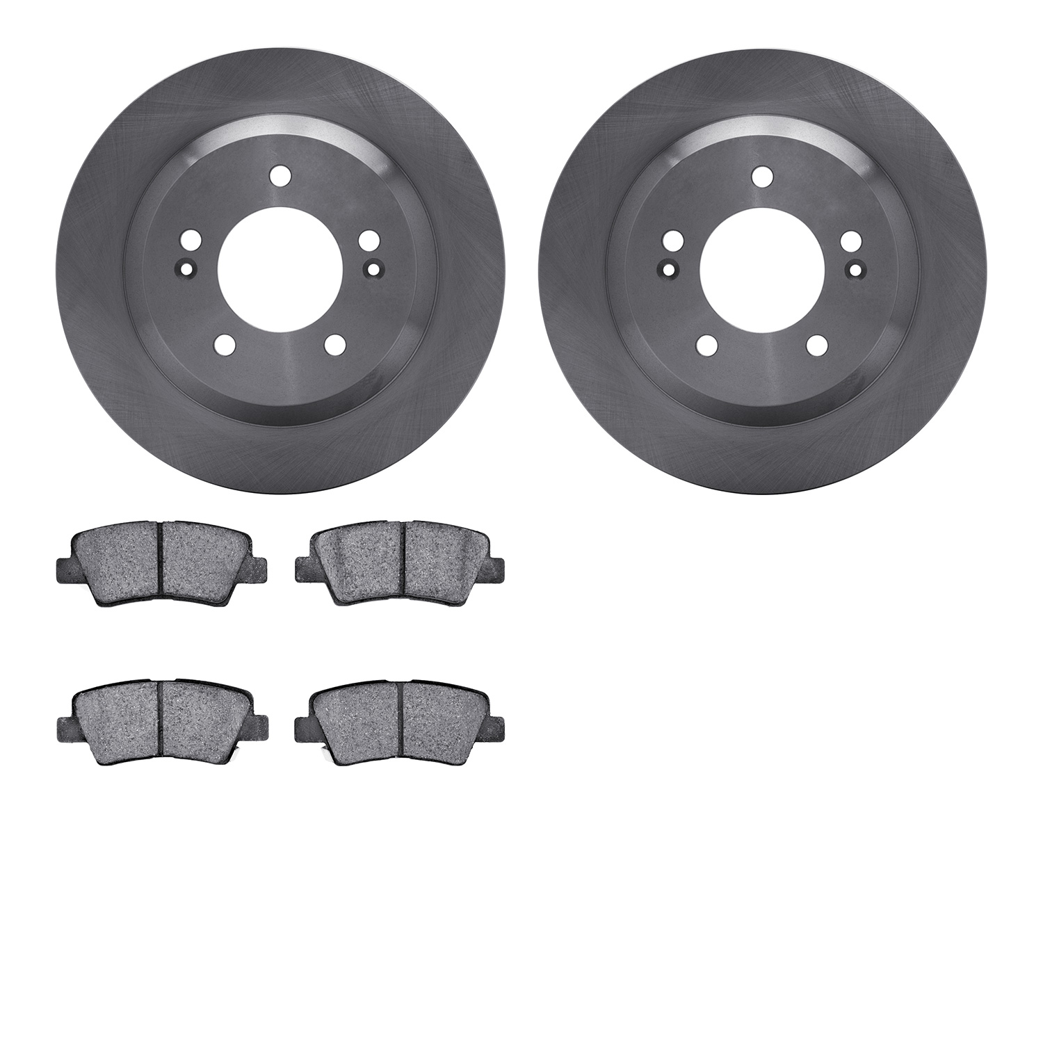 6502-03436 Brake Rotors w/5000 Advanced Brake Pads Kit, Fits Select Kia/Hyundai/Genesis, Position: Rear