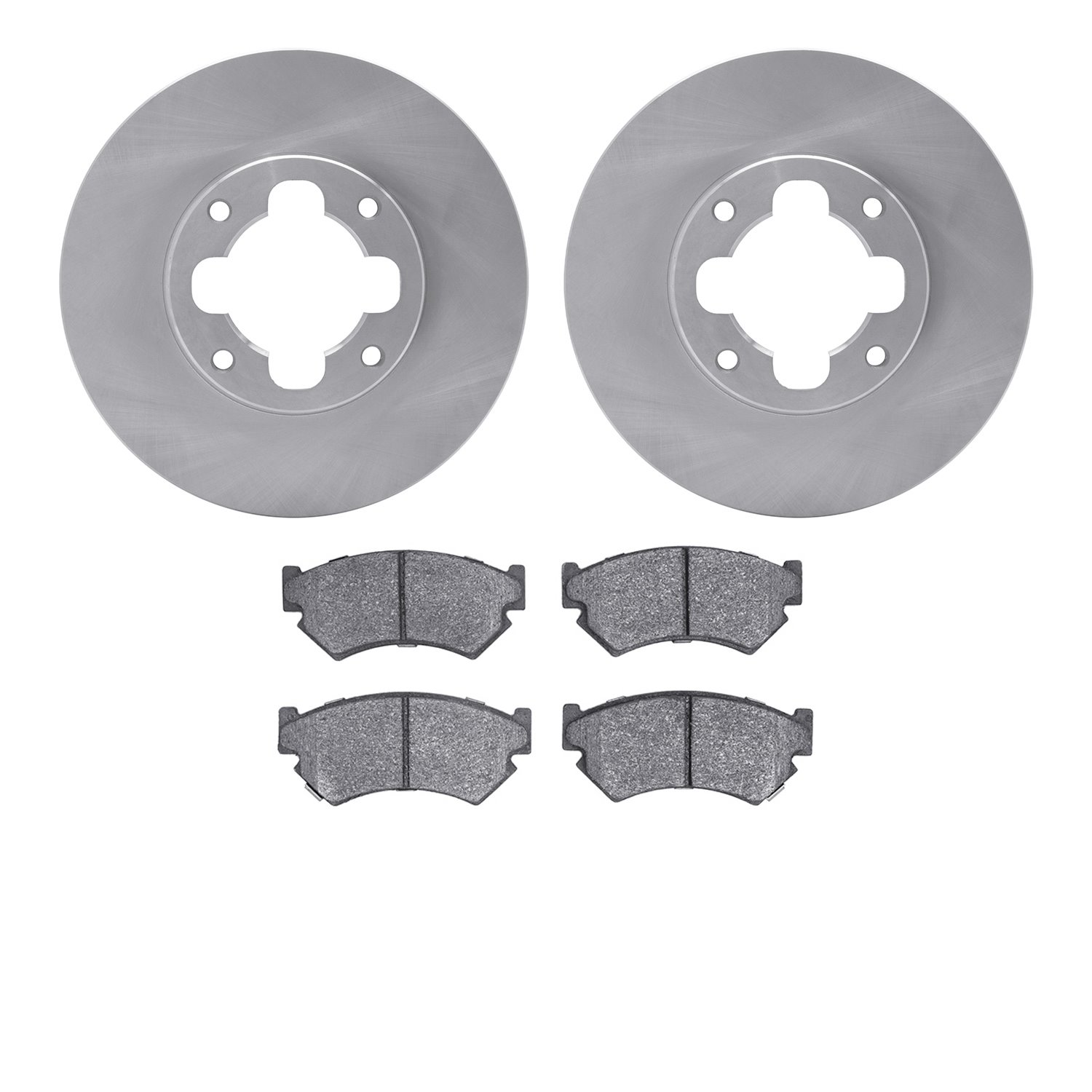 6502-13050 Brake Rotors w/5000 Advanced Brake Pads Kit, 1989-1994 Subaru, Position: Front