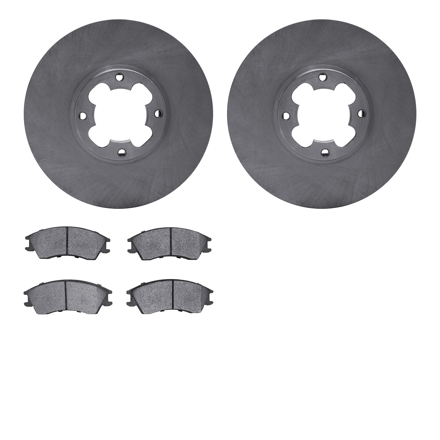 6502-13069 Brake Rotors w/5000 Advanced Brake Pads Kit, 1989-1994 Subaru, Position: Front