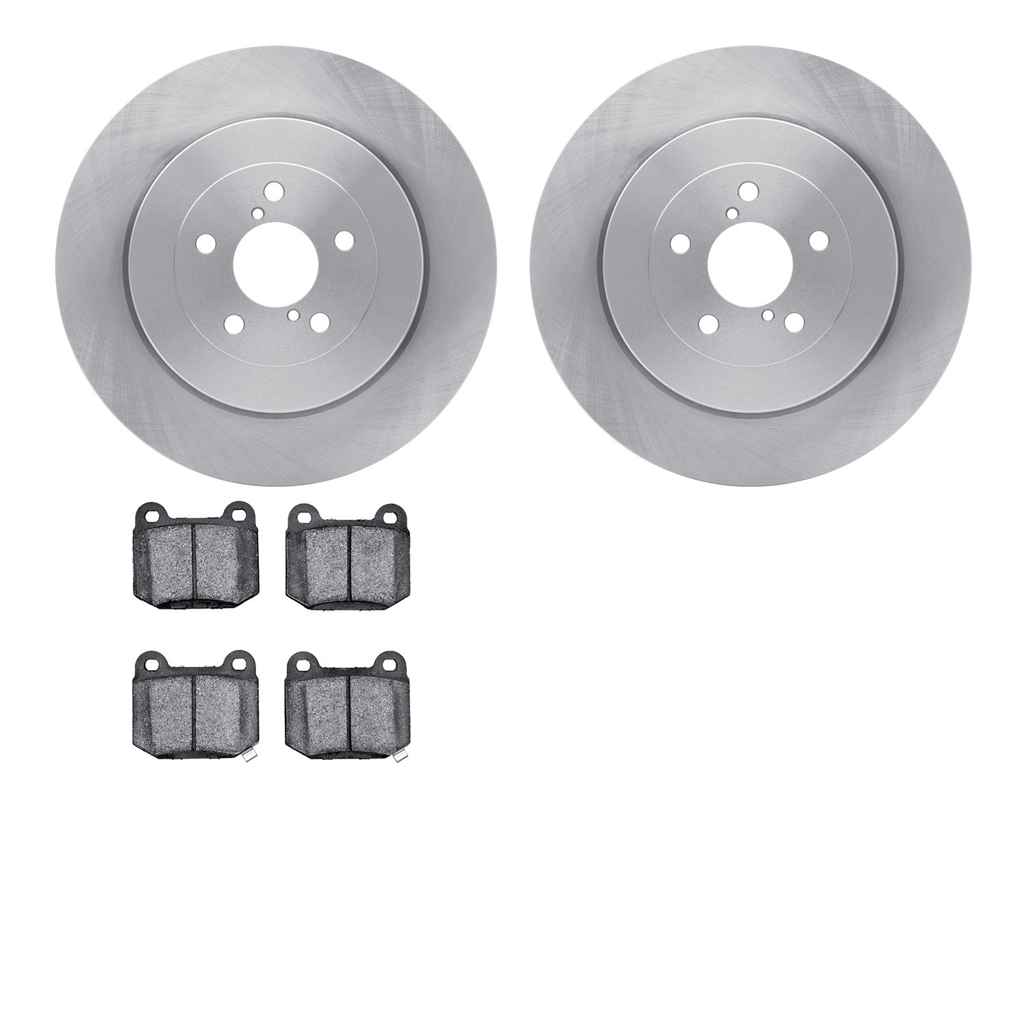 6502-13126 Brake Rotors w/5000 Advanced Brake Pads Kit, 2003-2004 Subaru, Position: Rear