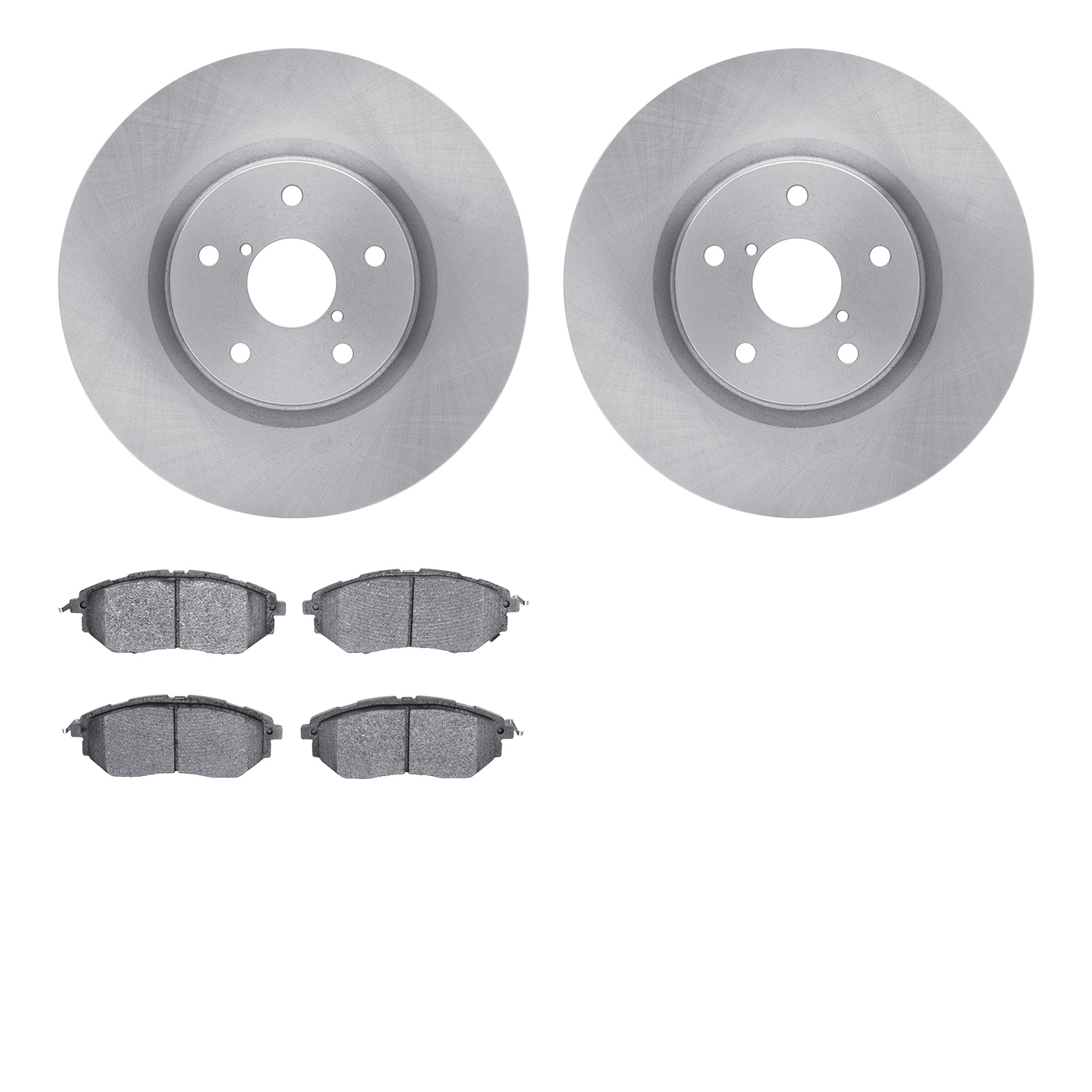 6502-13204 Brake Rotors w/5000 Advanced Brake Pads Kit, 2018-2019 Subaru, Position: Front