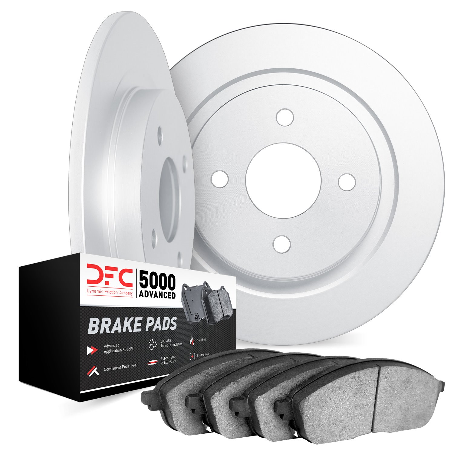 6502-14007 Brake Rotors w/5000 Advanced Brake Pads Kit, 1975-1980 Triumph, Position: Front