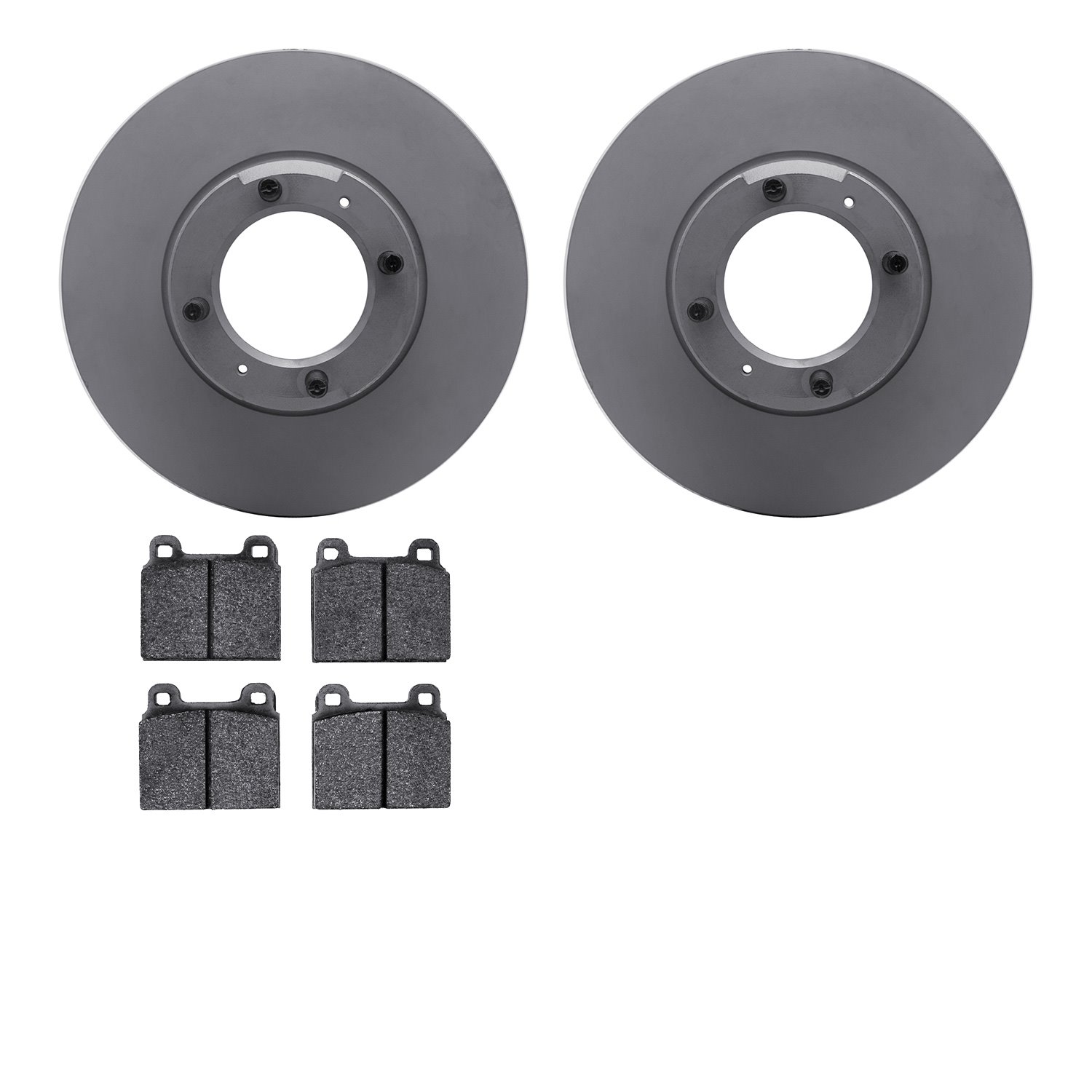 6502-16027 Brake Rotors w/5000 Advanced Brake Pads Kit, 1969-1994 Alfa Romeo, Position: Front