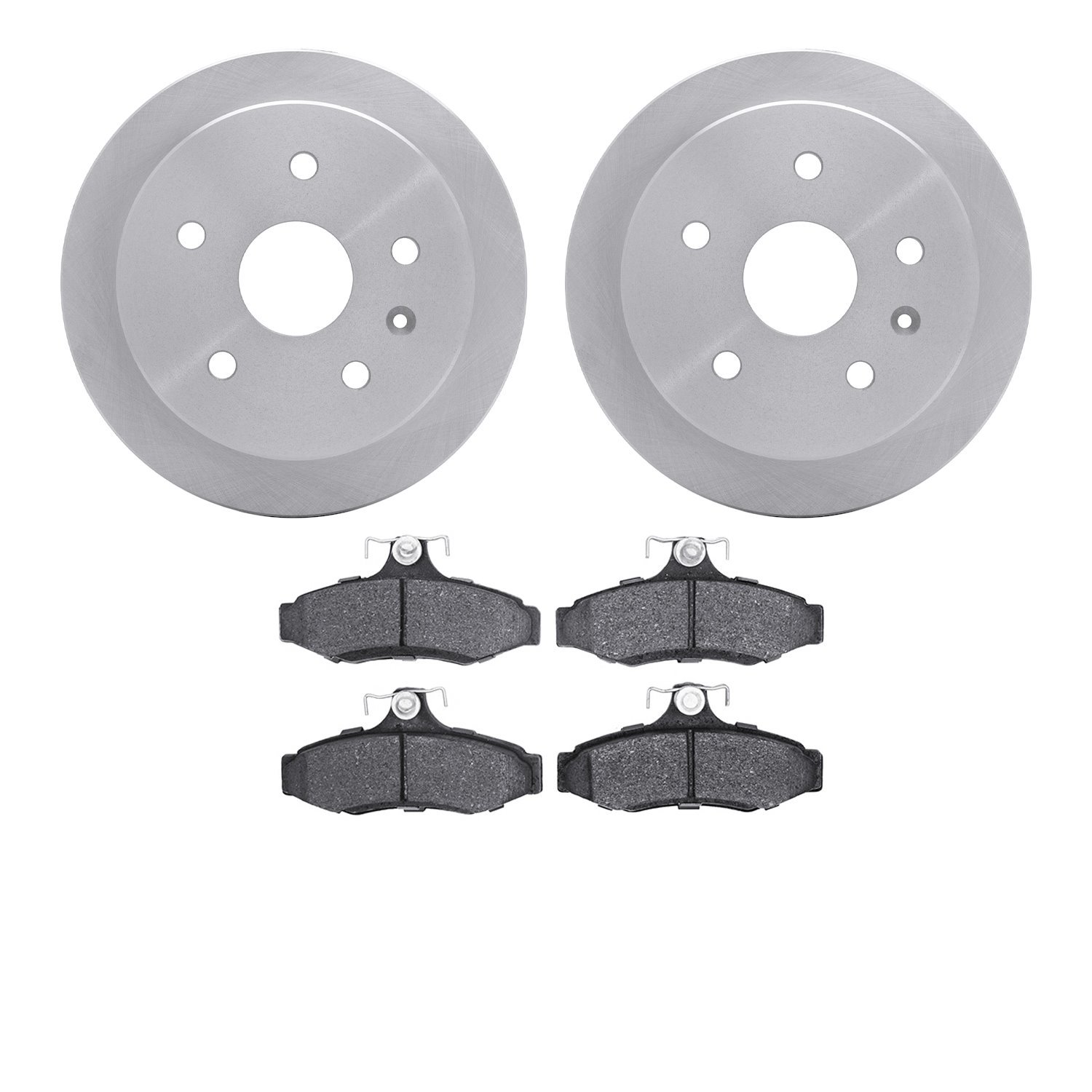 6502-18013 Brake Rotors w/5000 Advanced Brake Pads Kit, 1999-2002 GM, Position: Rear