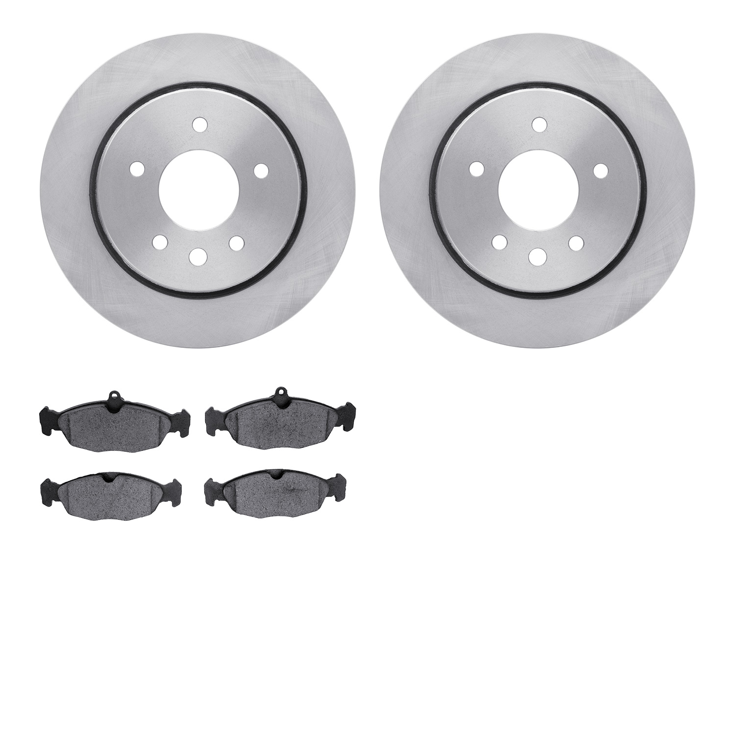 6502-20074 Brake Rotors w/5000 Advanced Brake Pads Kit, 1997-2006 Jaguar, Position: Rear