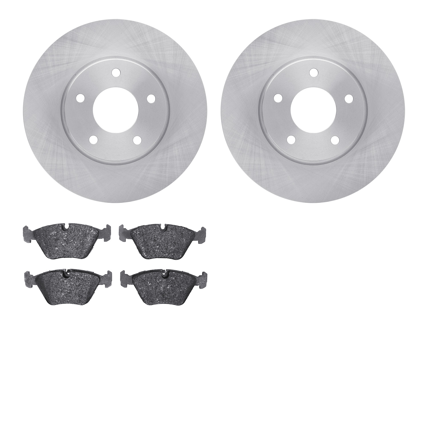 6502-20079 Brake Rotors w/5000 Advanced Brake Pads Kit, 1998-2003 Jaguar, Position: Front