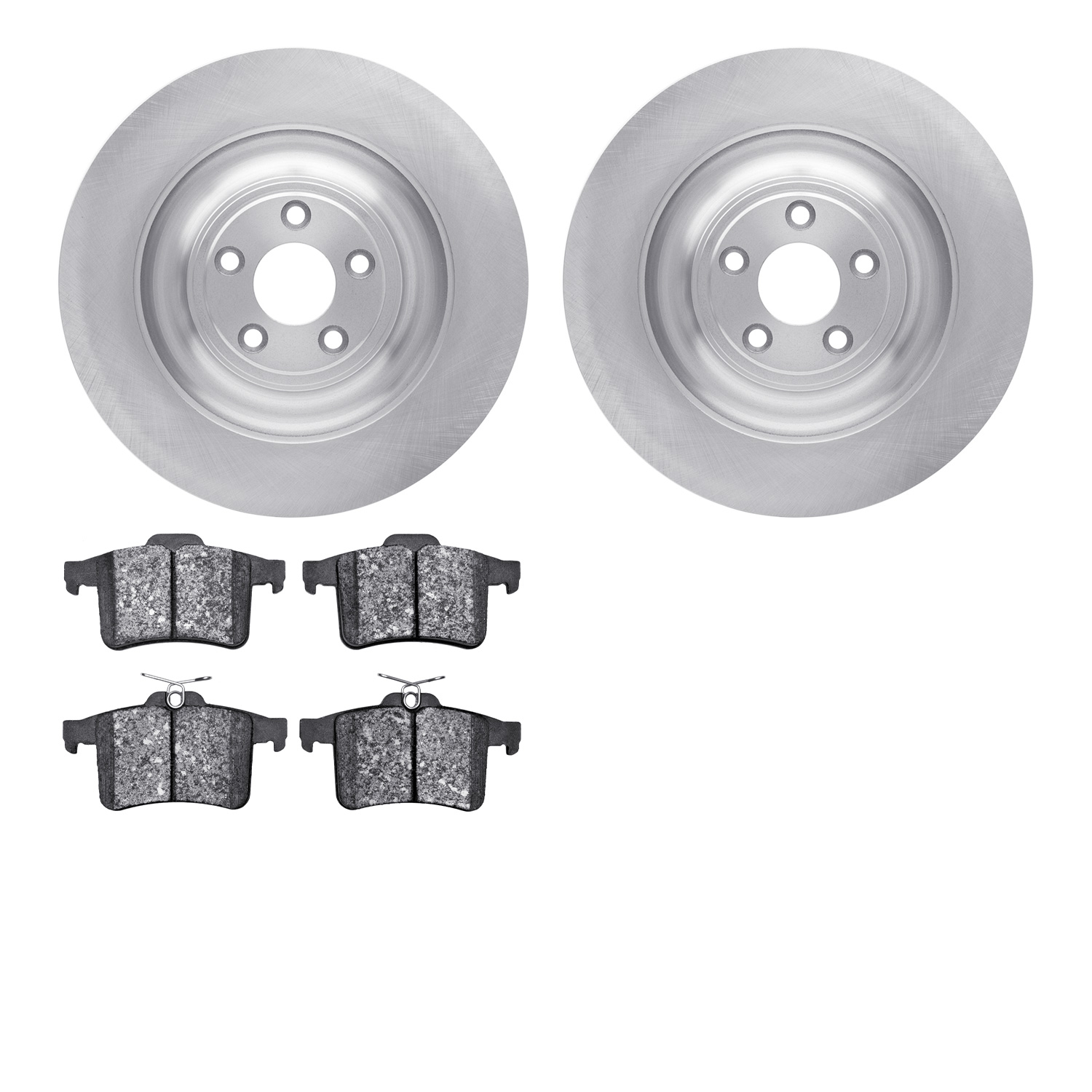 6502-20142 Brake Rotors w/5000 Advanced Brake Pads Kit, 2010-2017 Jaguar, Position: Rear