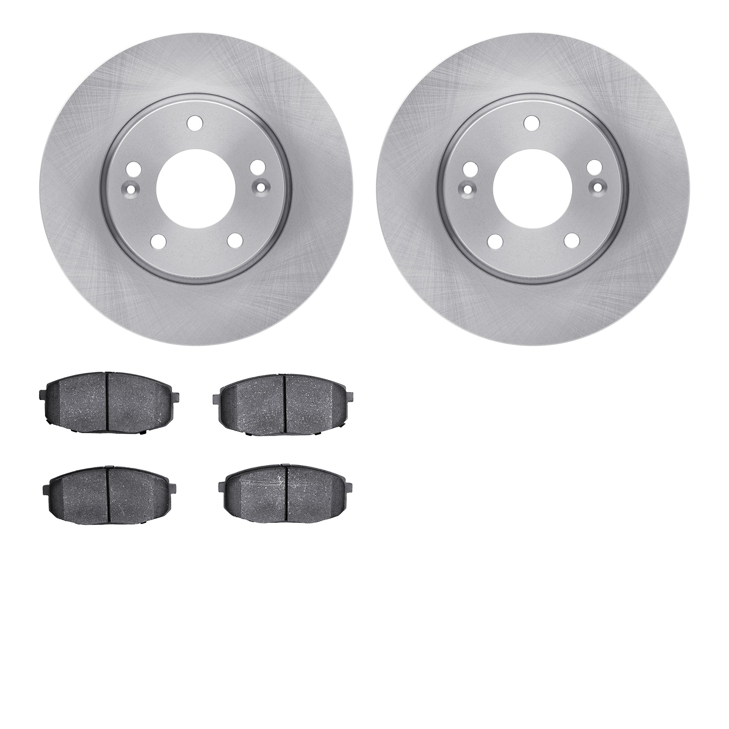 6502-21081 Brake Rotors w/5000 Advanced Brake Pads Kit, 2010-2013 Kia/Hyundai/Genesis, Position: Front