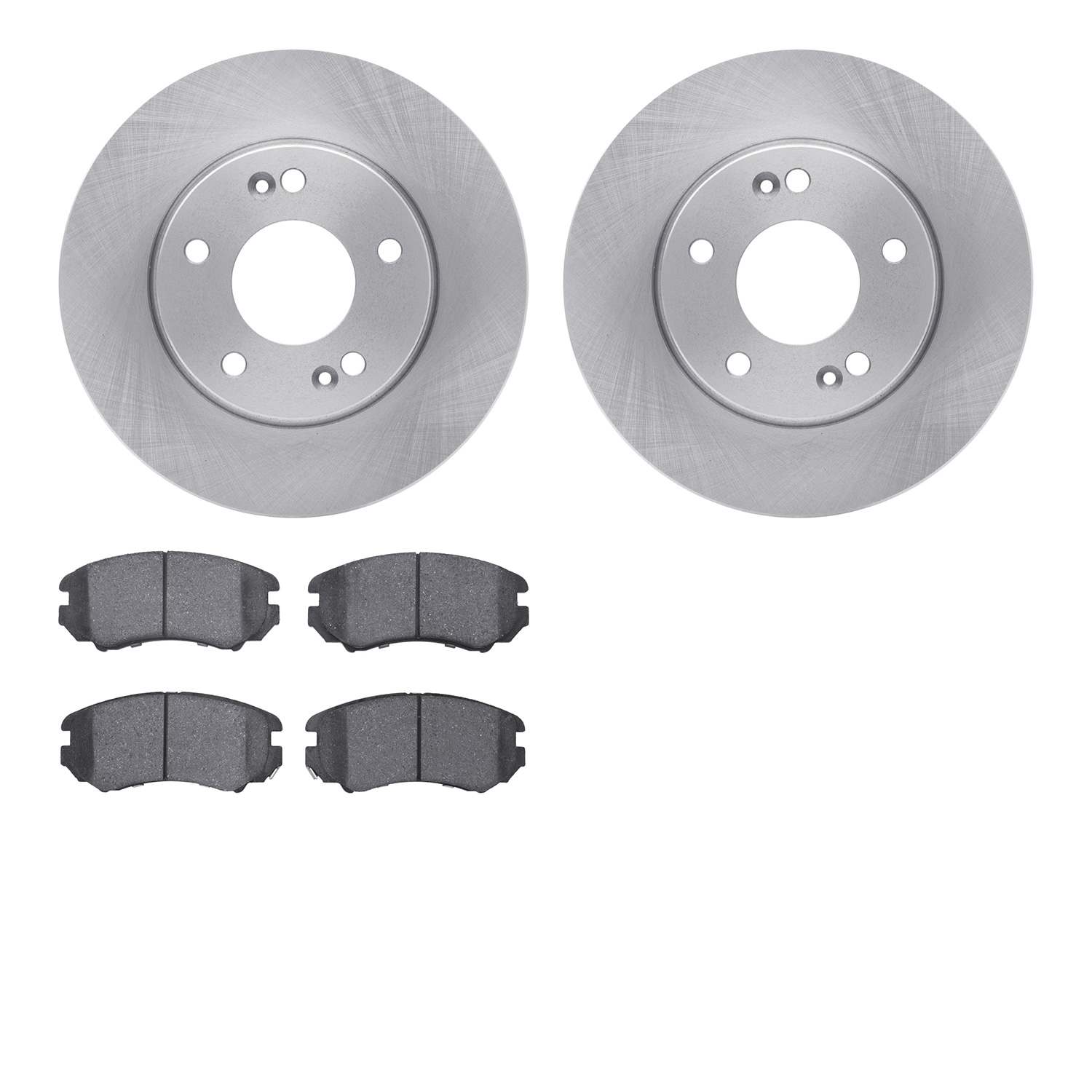 6502-21086 Brake Rotors w/5000 Advanced Brake Pads Kit, 2010-2011 Kia/Hyundai/Genesis, Position: Front