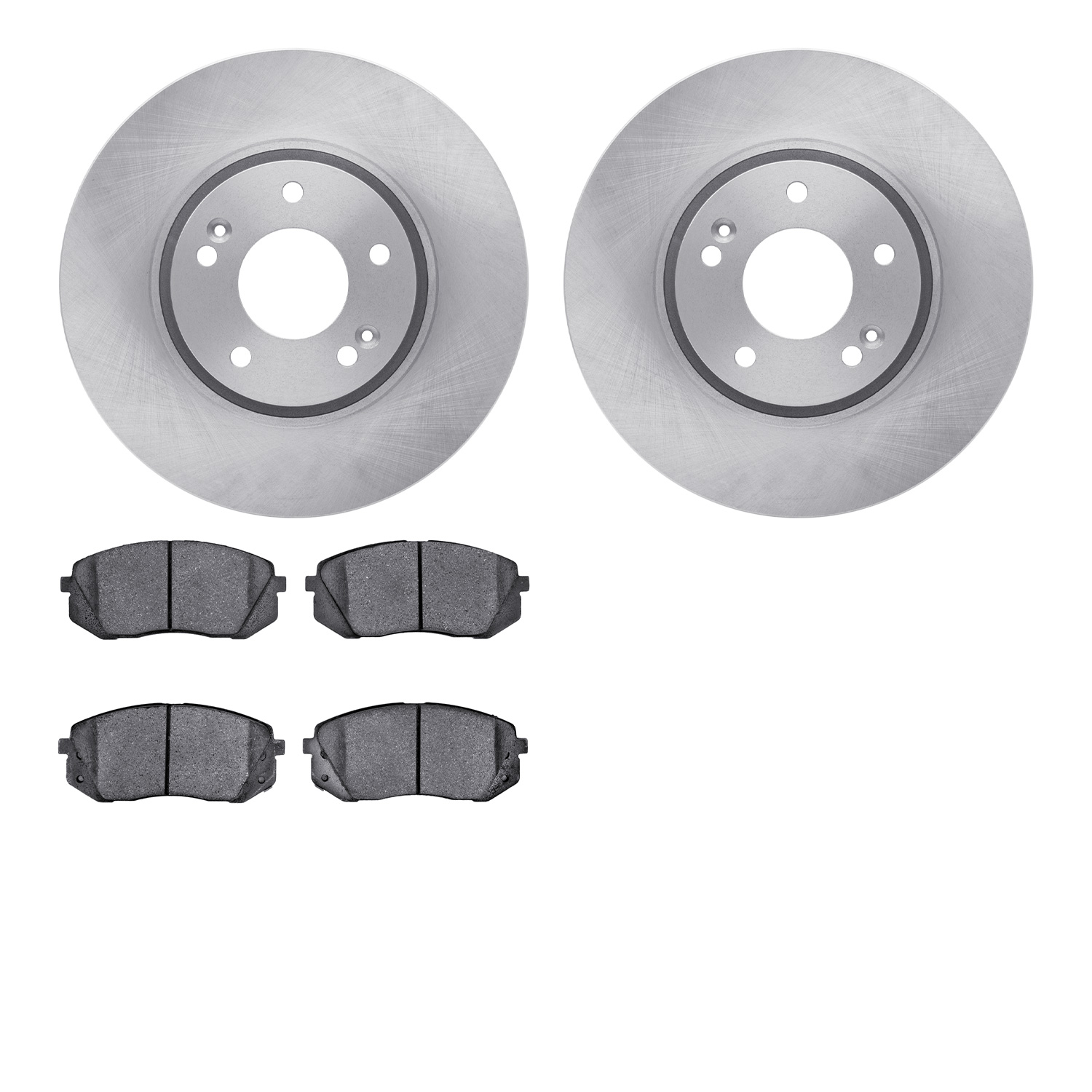 6502-21167 Brake Rotors w/5000 Advanced Brake Pads Kit, 2012-2016 Kia/Hyundai/Genesis, Position: Front