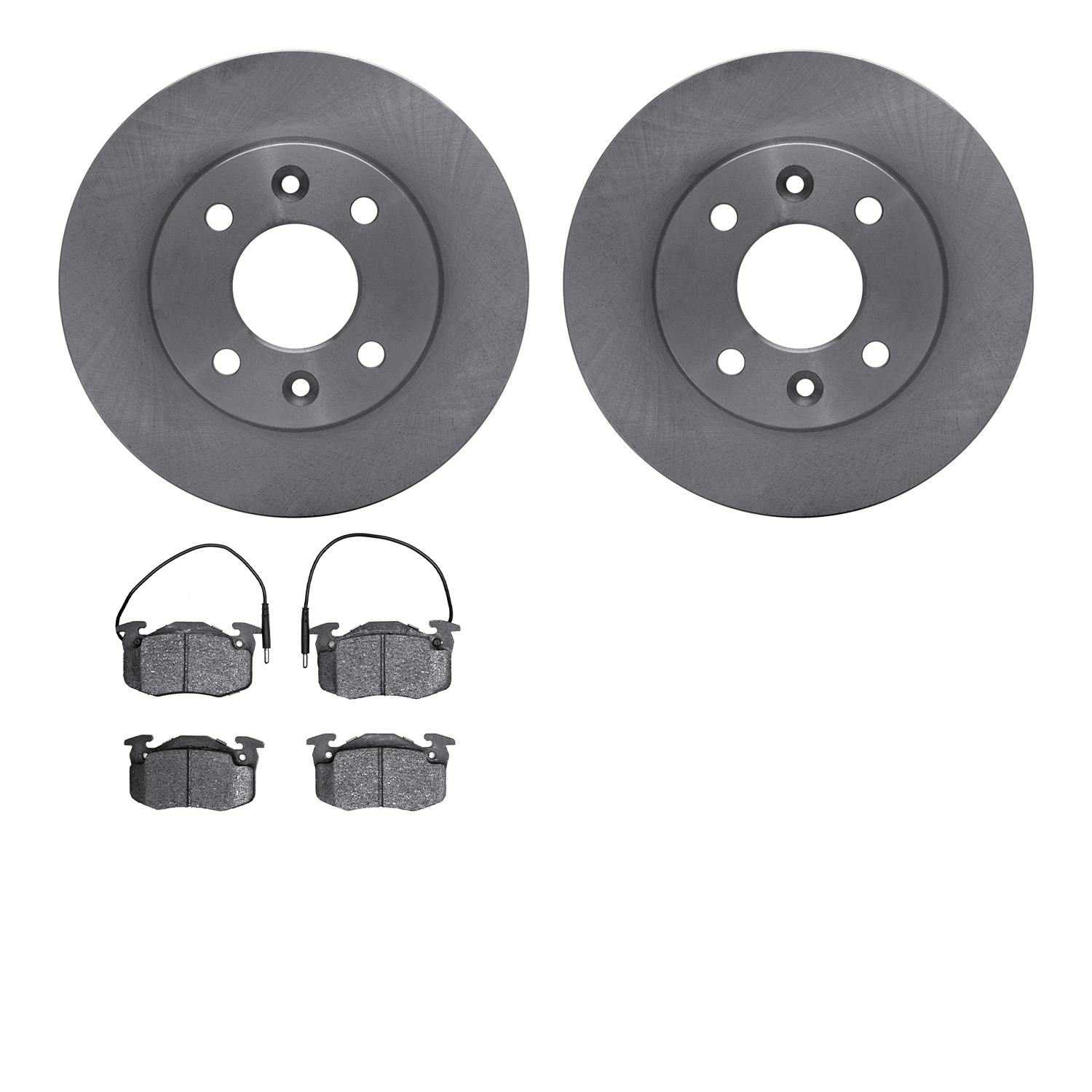 6502-23008 Brake Rotors w/5000 Advanced Brake Pads Kit, 1983-1985 Renault, Position: Front